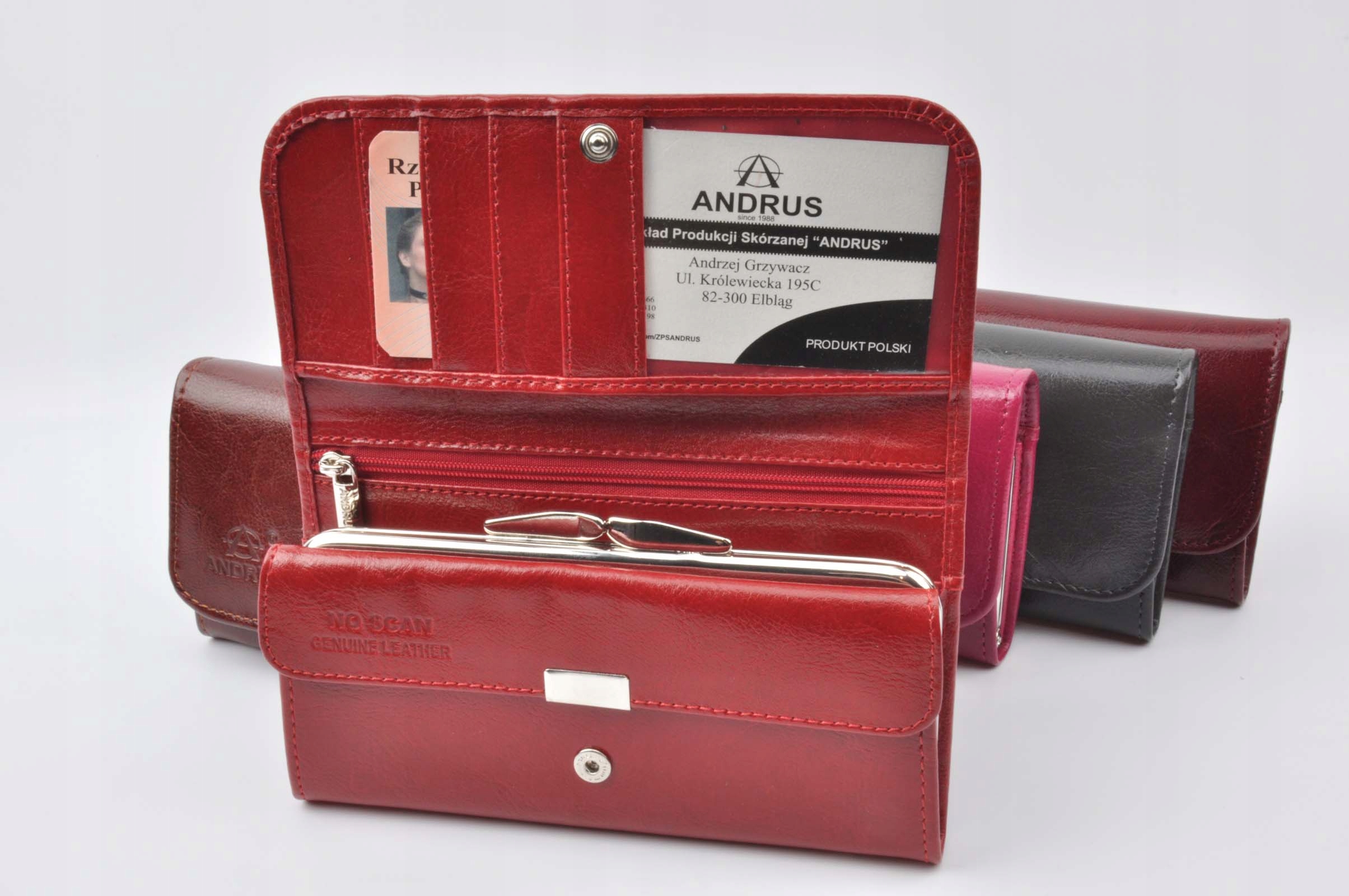 Peňaženka - Portfólio Andrus Portfólio Natural Leather Black 16 Bigiel - ženský produkt