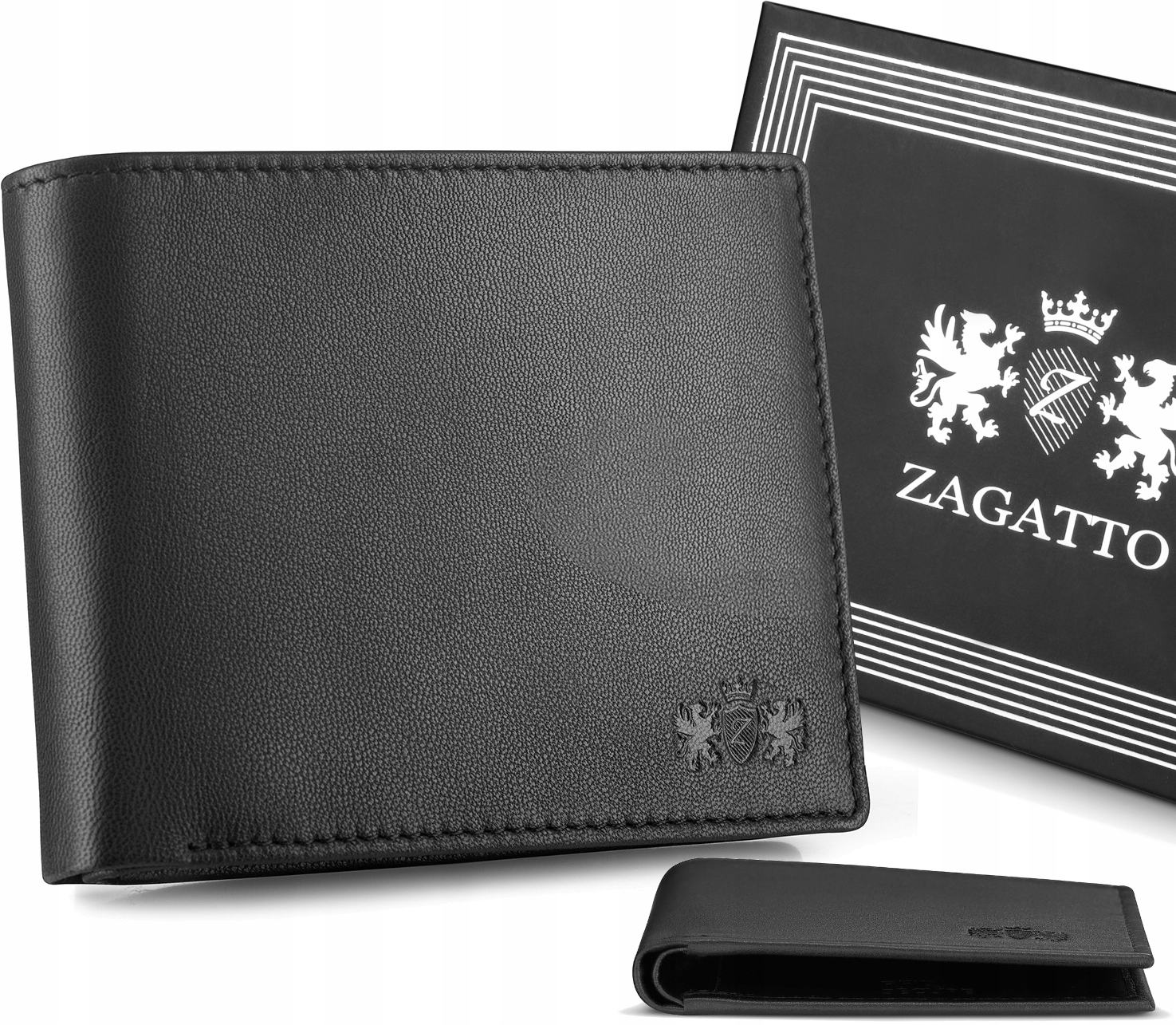 Peňaženka - Zagatto Peňaženka Prírodná koža čierna ZG-N062-W-F2 RFID Black-Men's Product