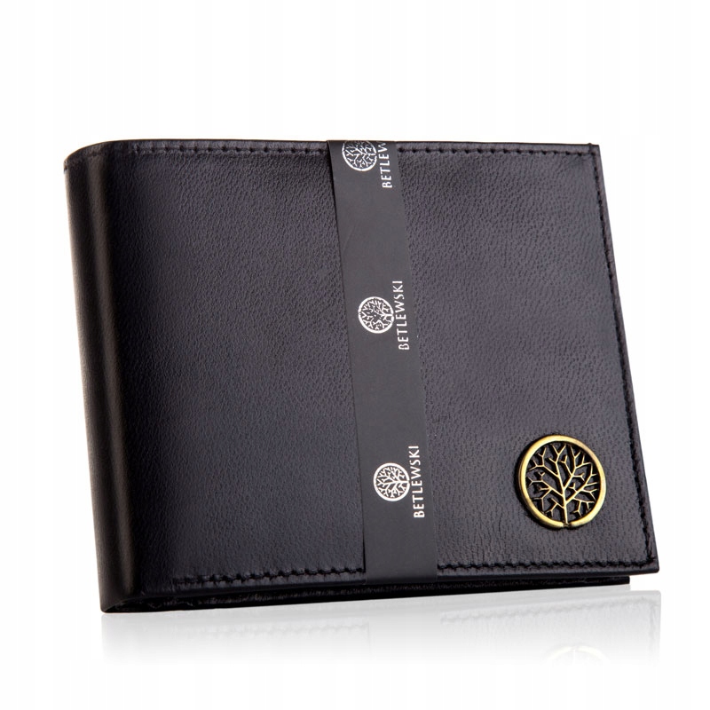 Peňaženka - Produkt Betlewski Wallet Prírodná koža Čierna koža BPM-Kaag-61-Men