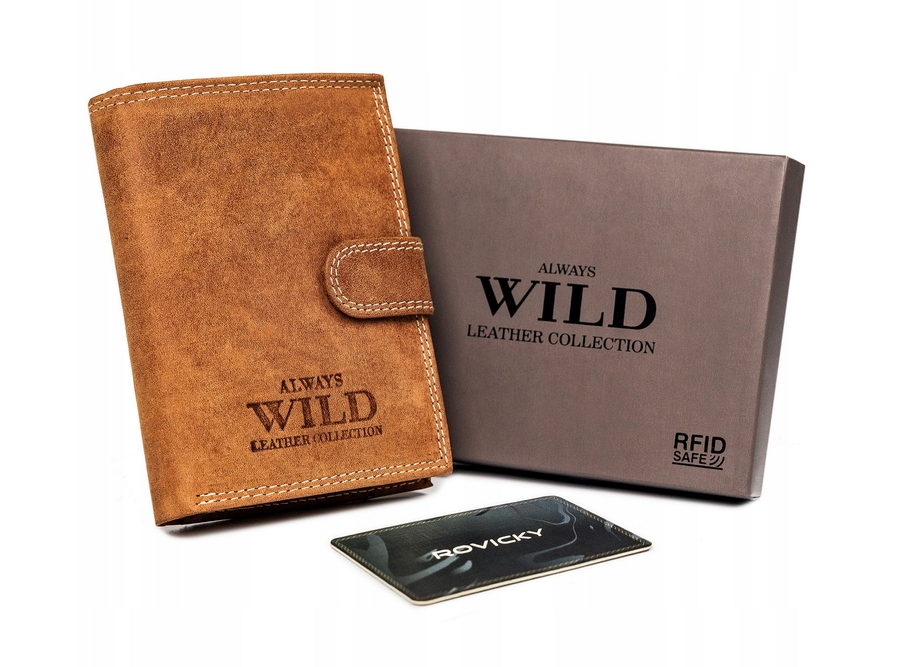 Peňaženka - Vždy divoký portfólio prírodná koža Brown PO2-N4L-P-CHM-Men's Product
