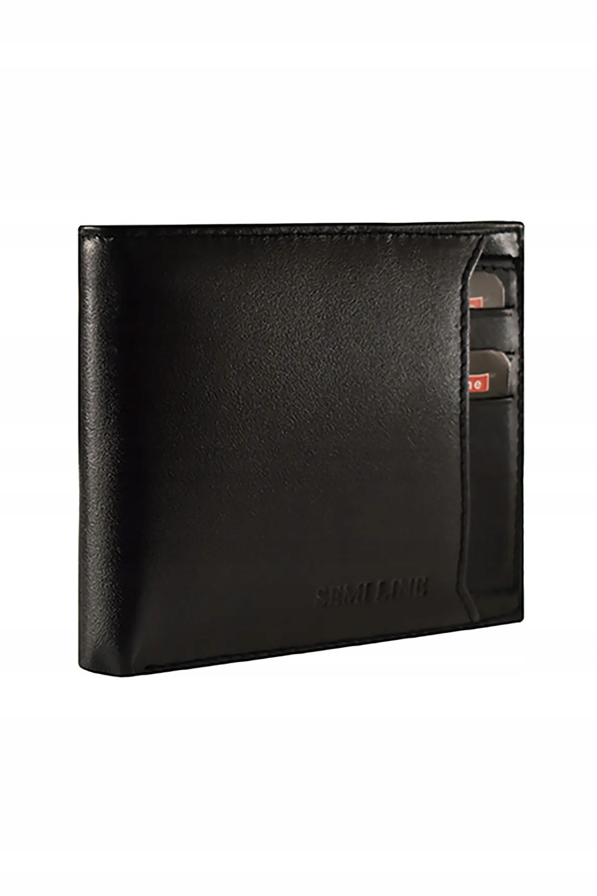 Peňaženka - Semi-line Peňaženka Prírodná koža Čierna P8227-0-P-Men's Product