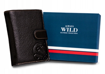 Peňaženka - Vždy divoké portfólio prírodná koža hnedá hnedá N4L-WCN-RFID Brown-Men's Product