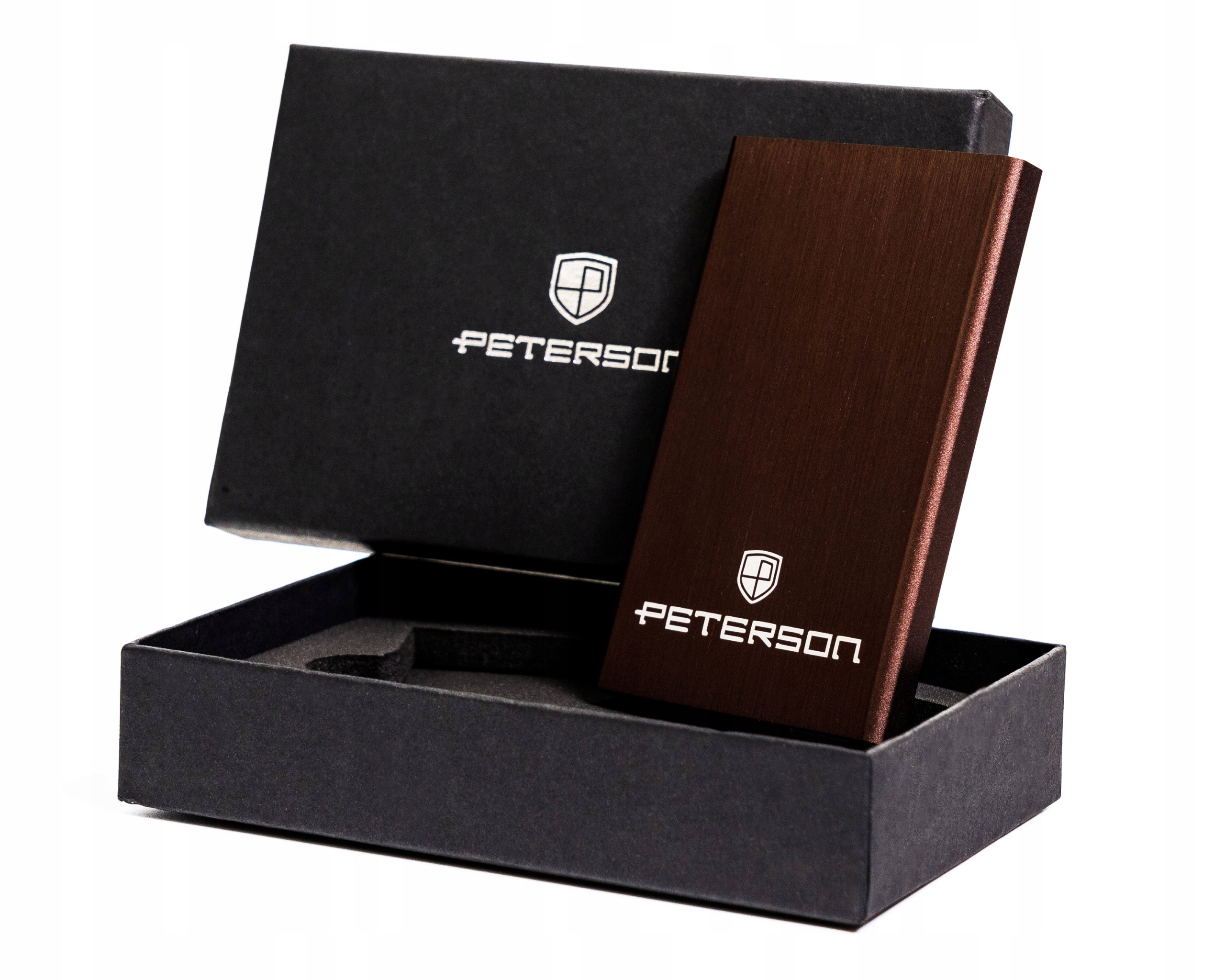 Peňaženka - Peterson Hliníková peňaženka hnedá PTN 94415502 Brown - Pánsky produkt