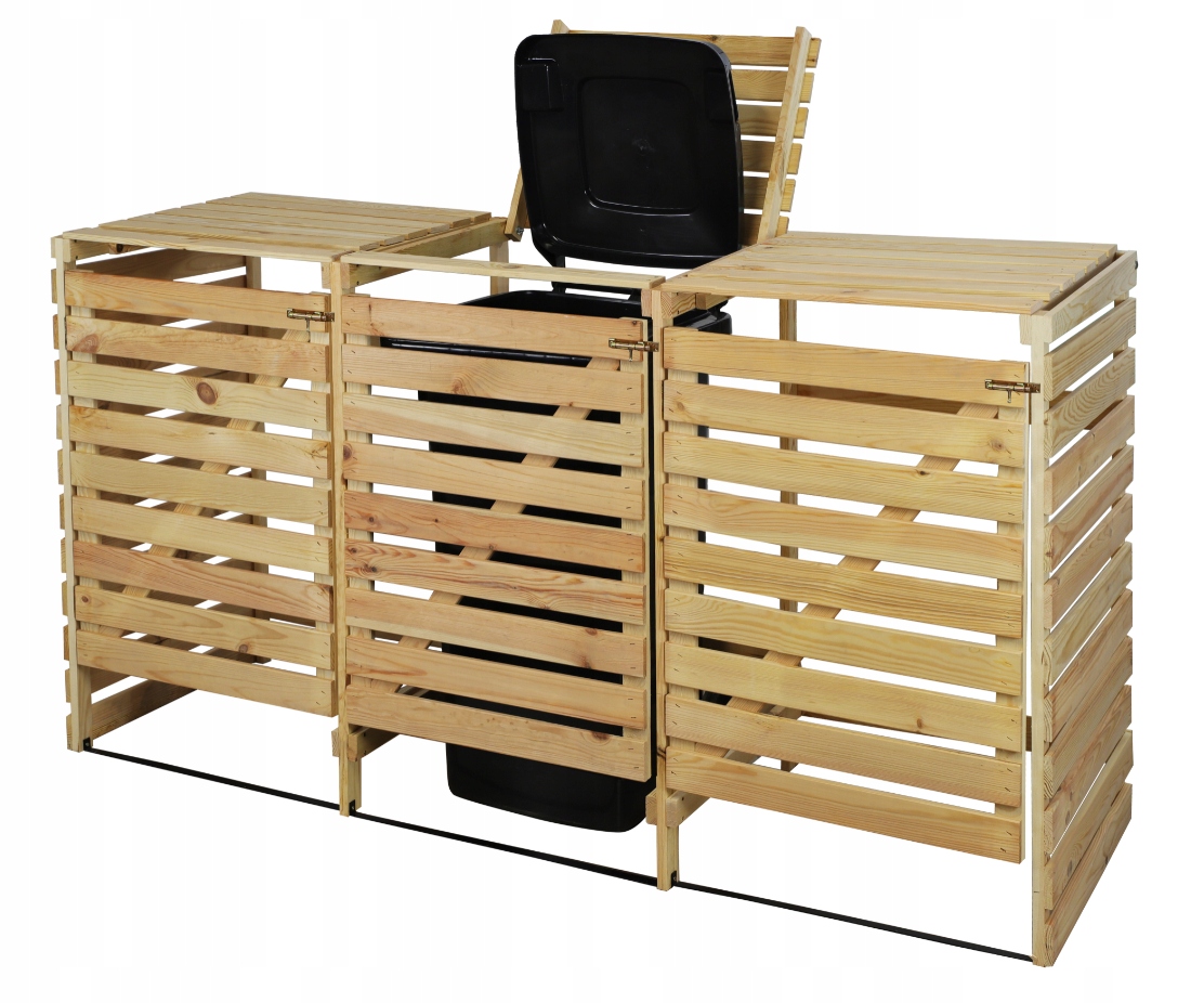 Trojité drevené puzdro pre koše 120 l