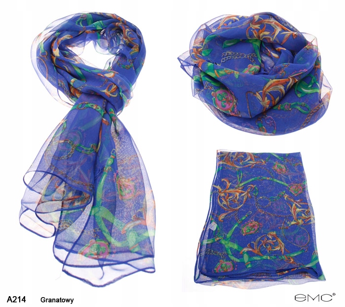 Šatka - Bandana EMC School A214 Polyester Navy, Multi -Colored