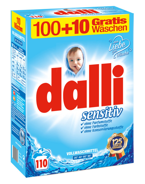 Prací prášok - Prací prášok DALLI Sensitiv 110 perie 7,15 kg