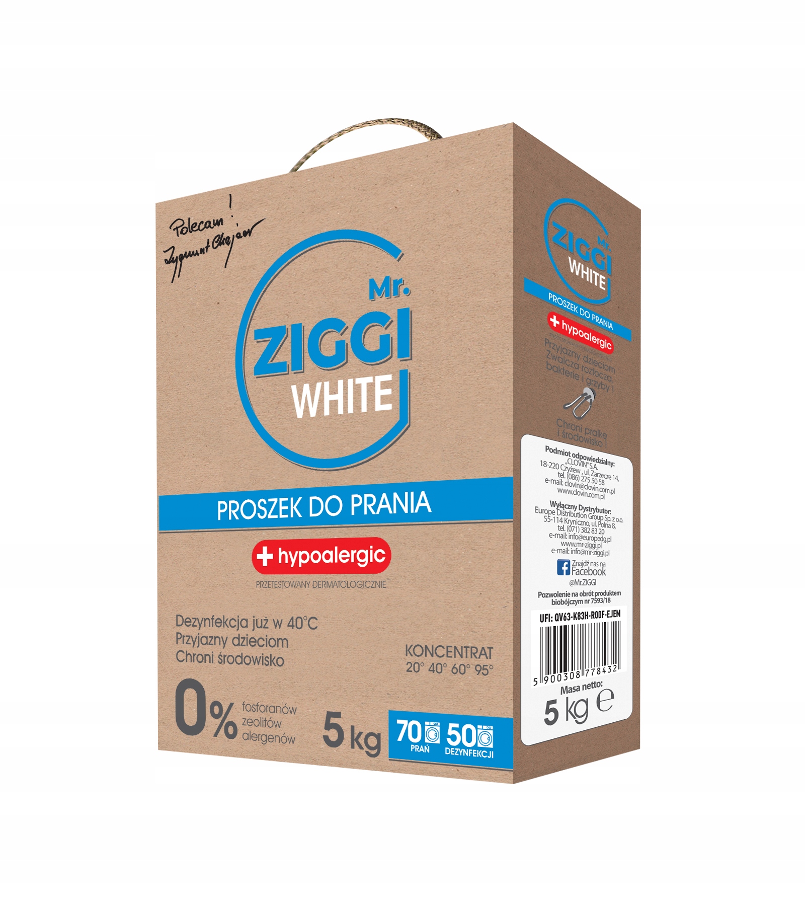 Prací prášok - Prášok na chýbovej chémii ako Clovin White 5kg