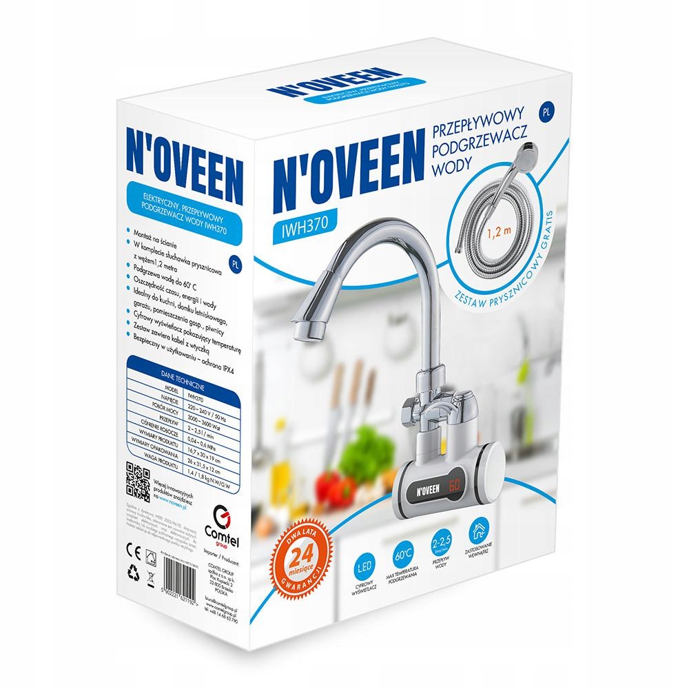 Kuchynská batéria - Prietok elektrického ohrievača vody +sprcha