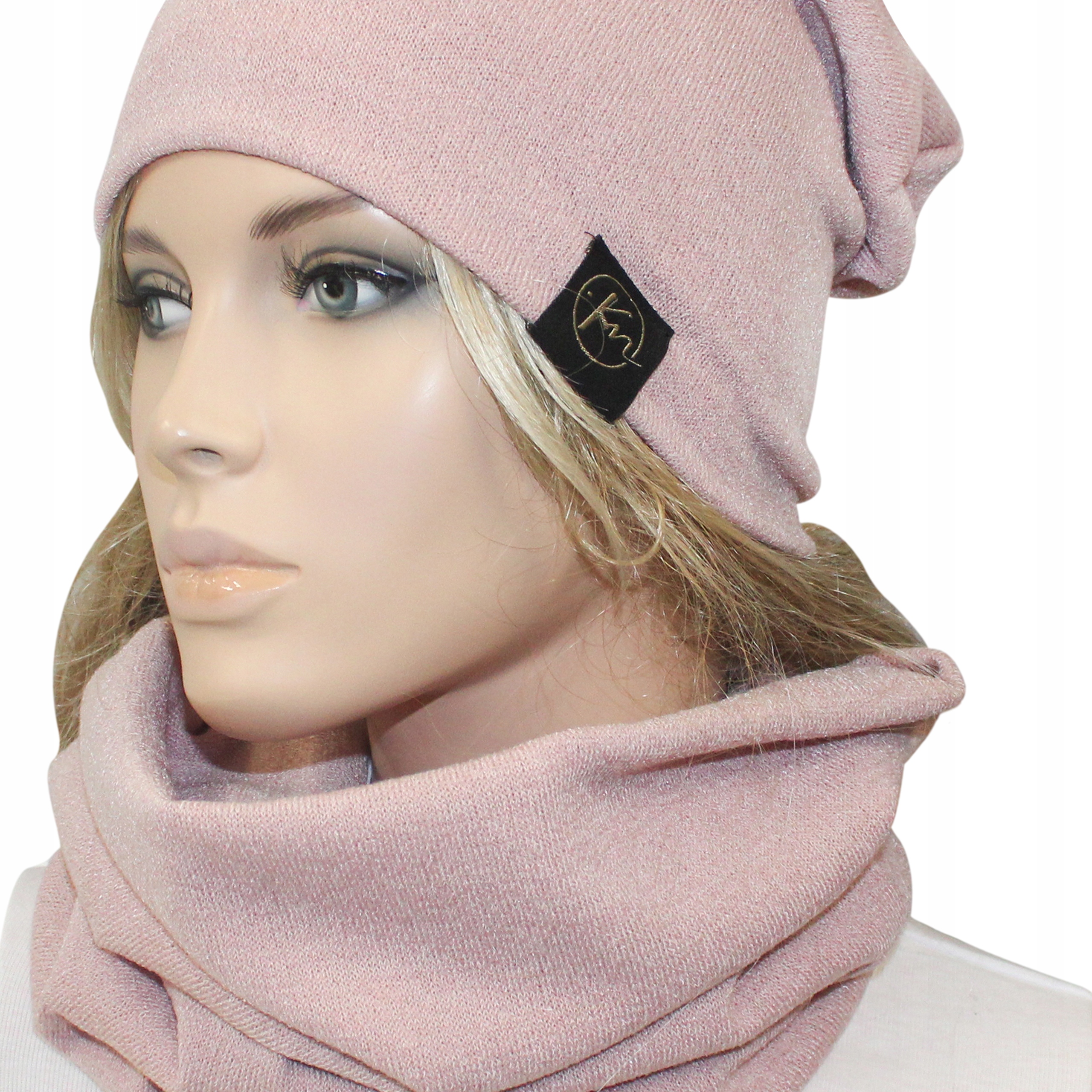Nastavte čiapku, komín (golf) Koren, Beanie, Women's, Youth Shawl, Pink Chimney