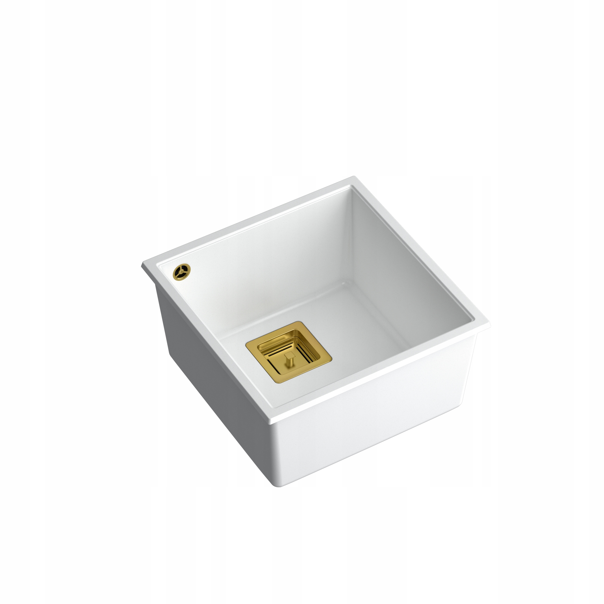 Kuchynská batéria - Quadron David 40 White/Golden zavesený +sifón