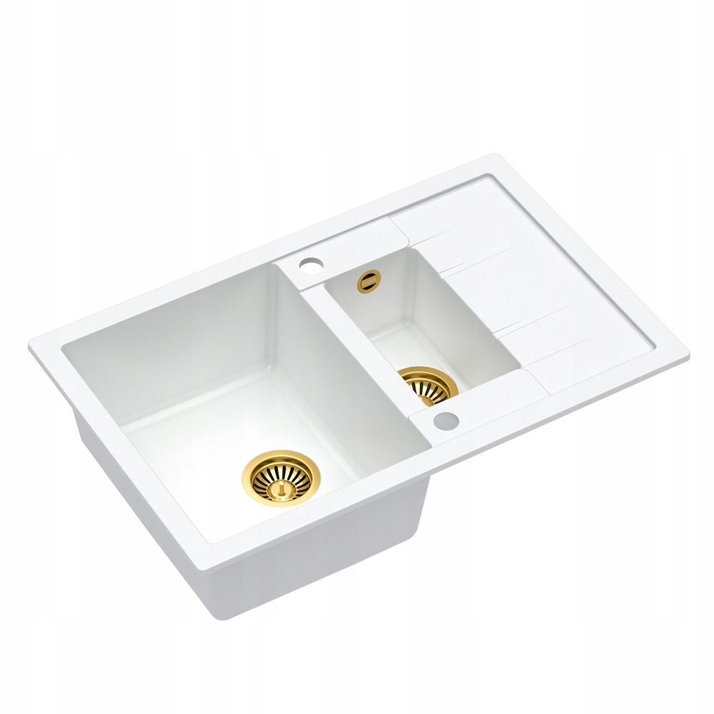 Kuchynská batéria - Quadron Morgan 156 Biela/zlato+ Sink Sink Granite