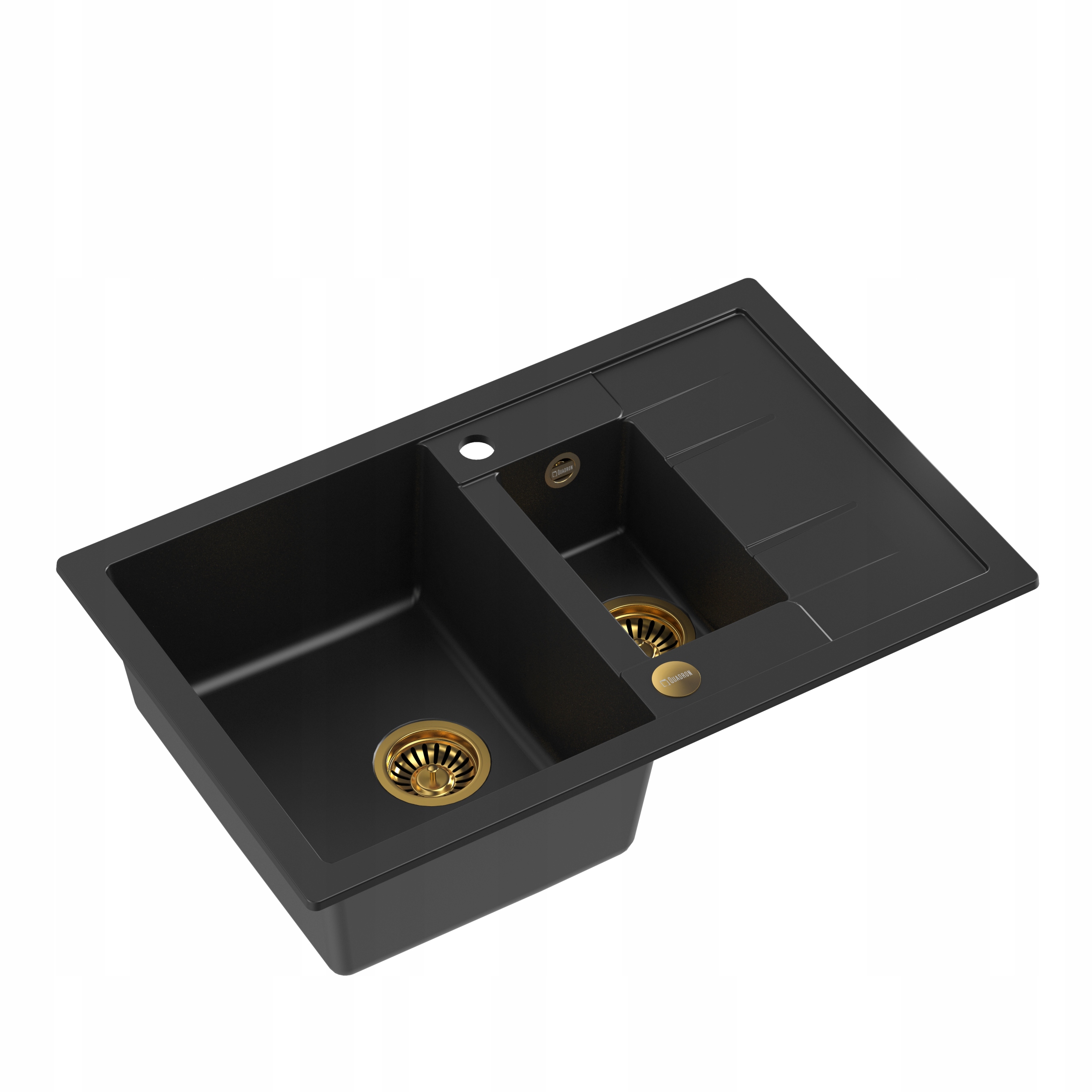 Kuchynská batéria - Quadron Morgan 156 All Black/Gold+ sifón sifón