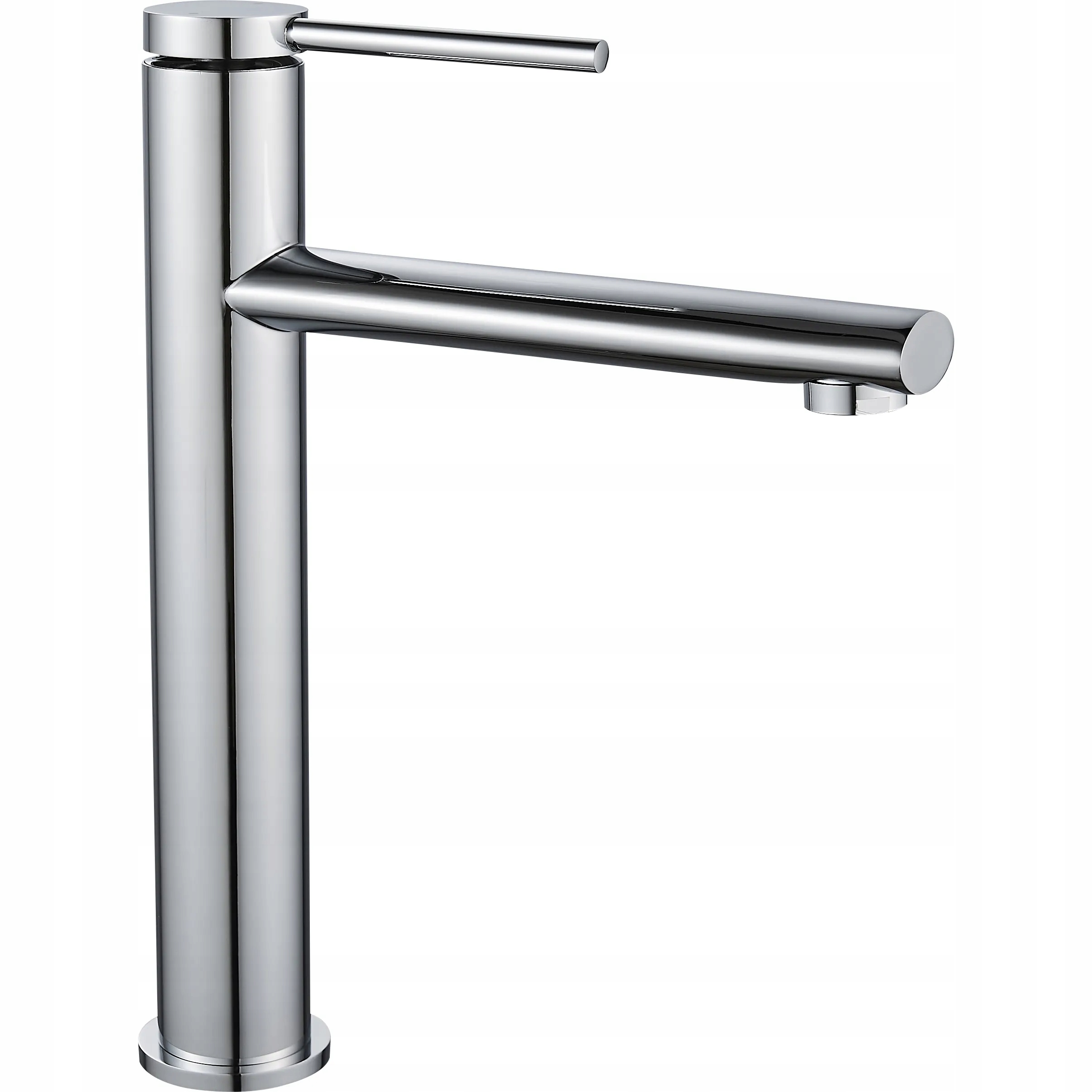 Reant oválny vysoký umývadlo faucet, chróm