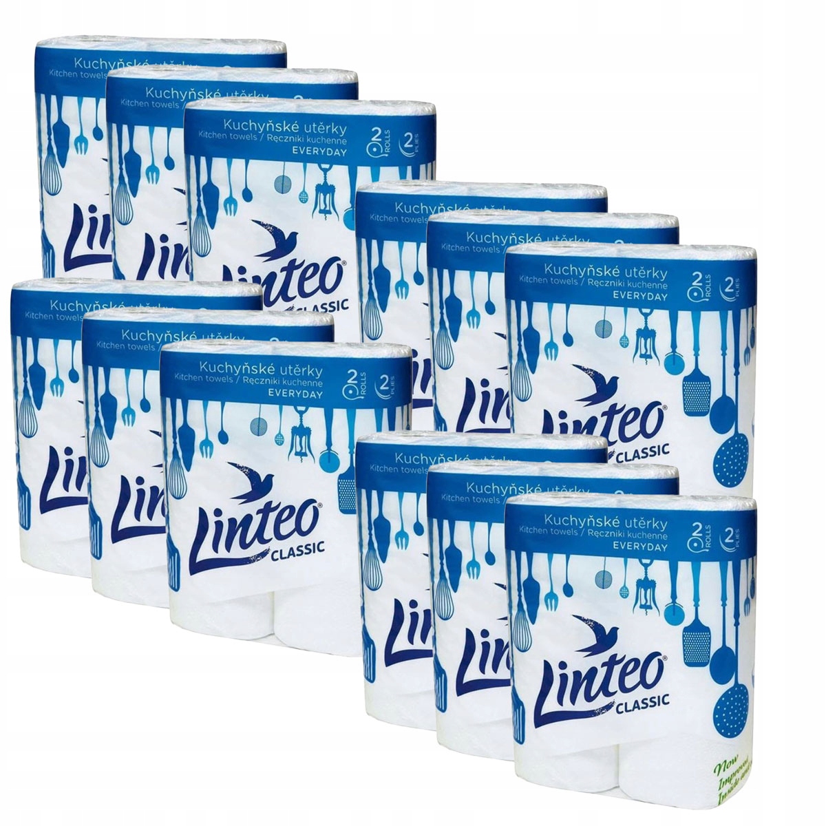 Linteo kuchynské utierky balenie 2 valčeky x12 ks