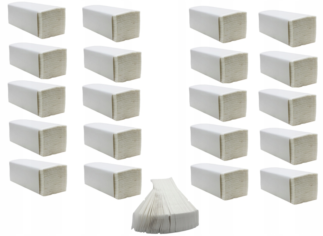 Papierové utierky ZZ 3000 PCS skladanie 2W celulózy