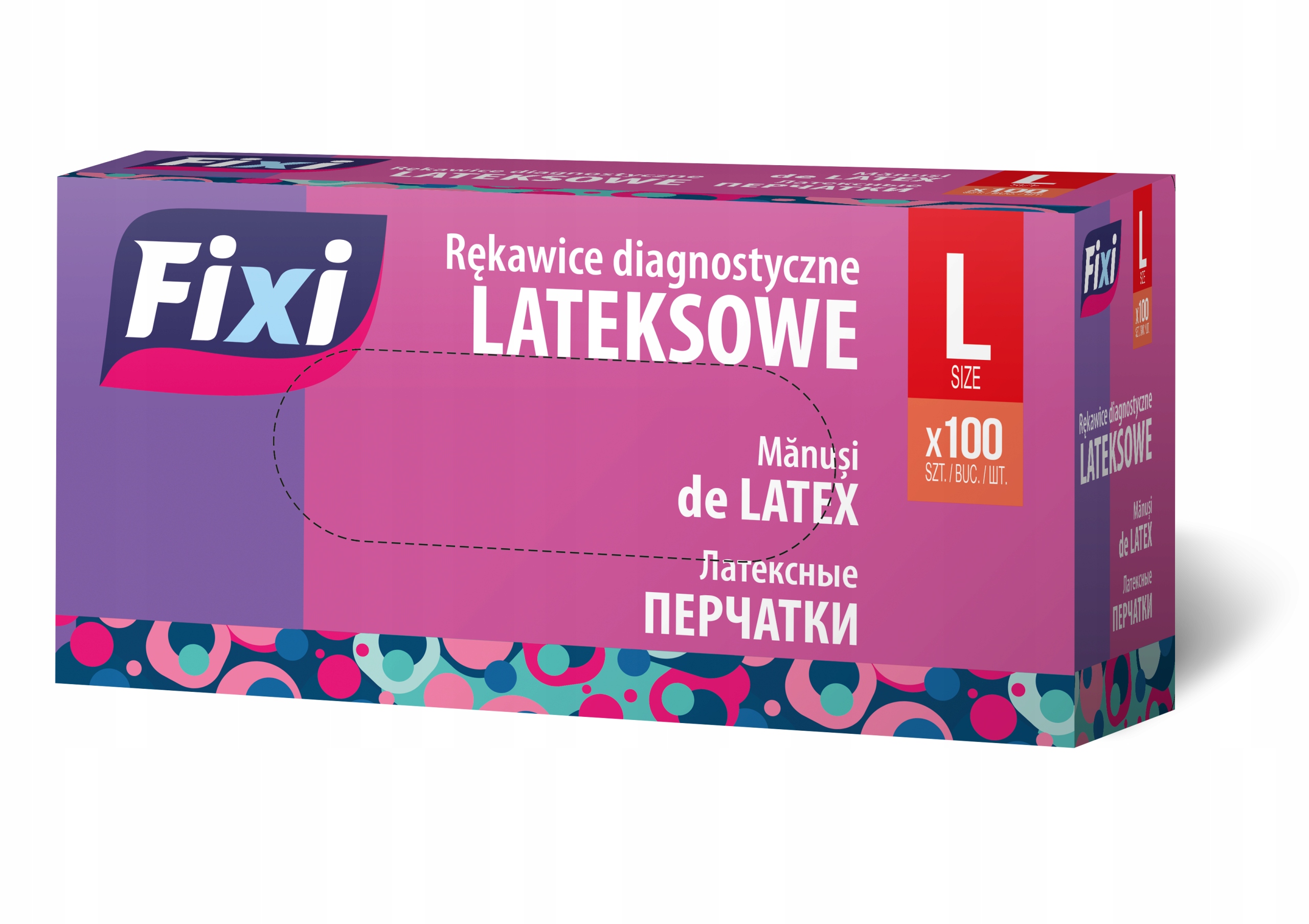 Veľkosť latexových ochranných rukavíc L-100 PCS fixi