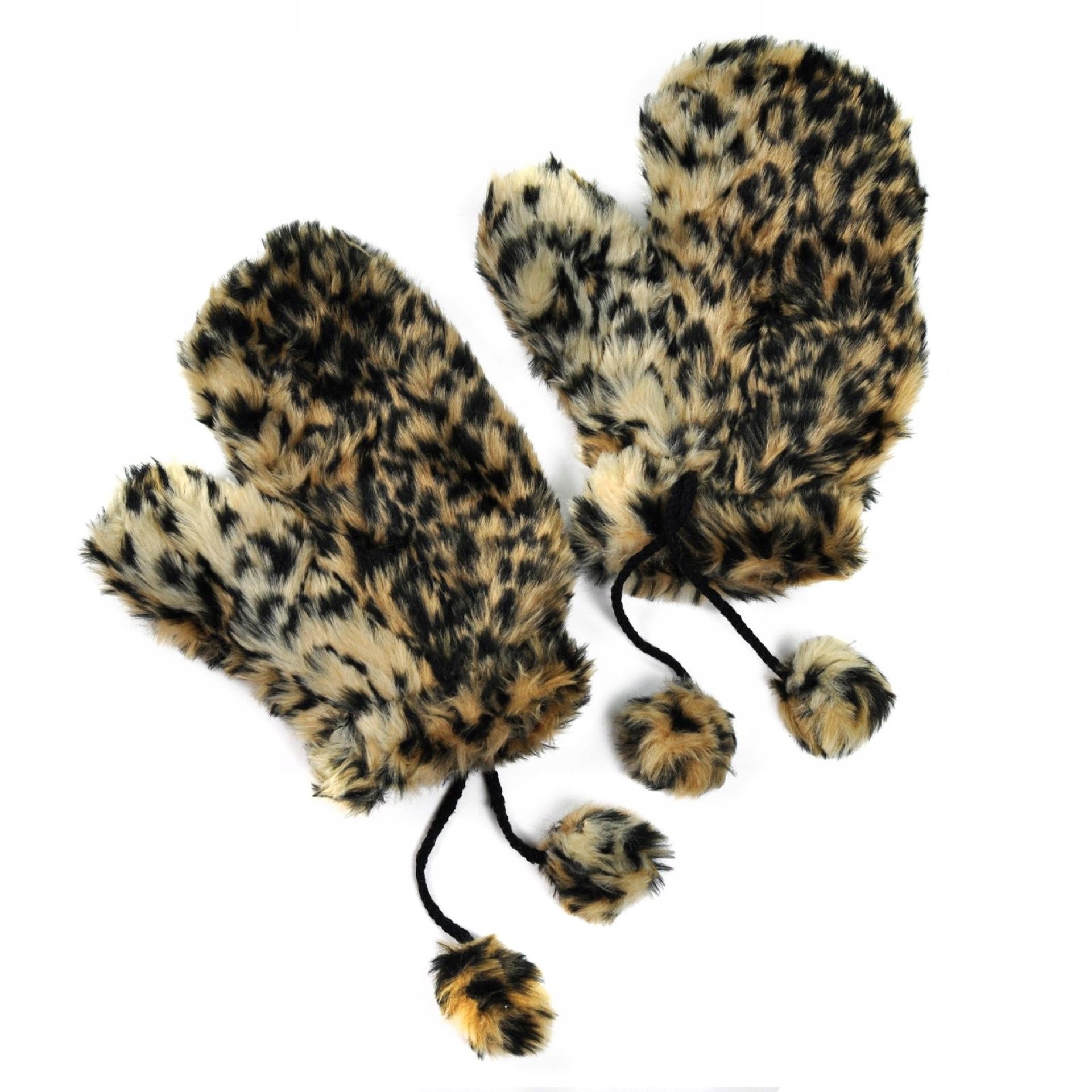 Rukavice - Dámske kožušinové rukavice leopard leopard na jesennú zimu