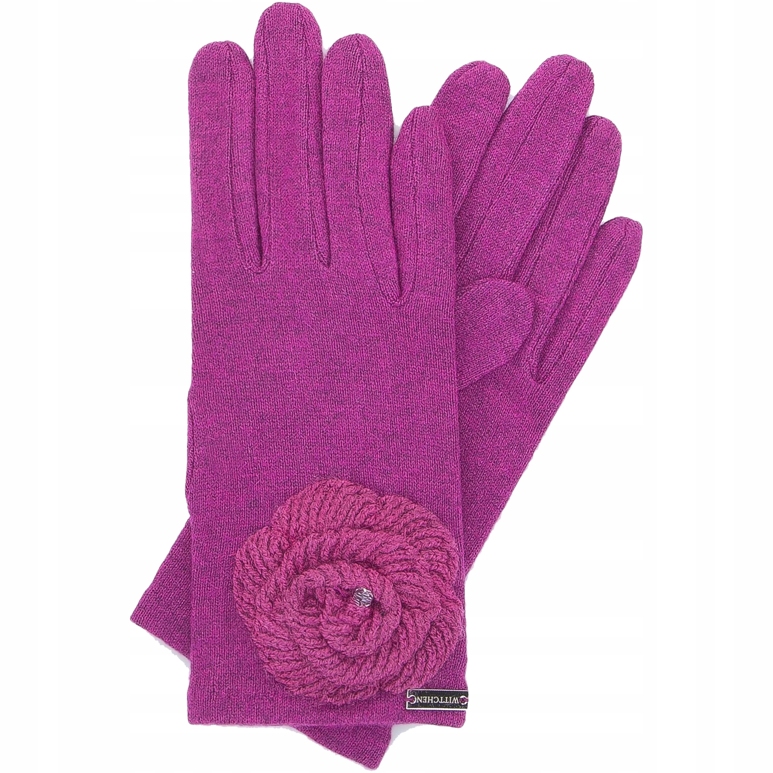 Rukavice - Dámske rukavice s kvetinou fuchsia