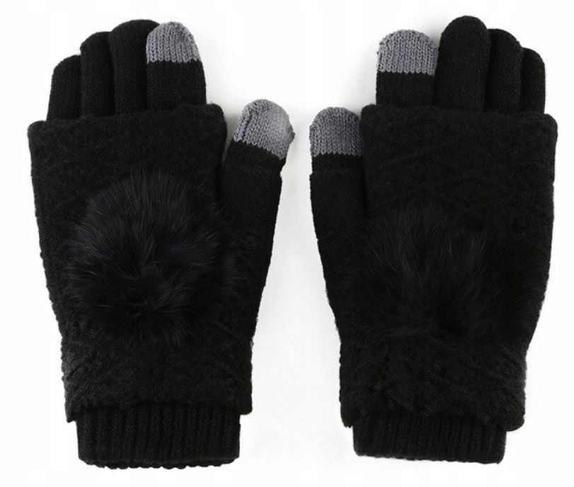 Rukavice - Päť -fantastické rukavice pre džemy dámskych džemov Akrylic Black, Grey. Universal