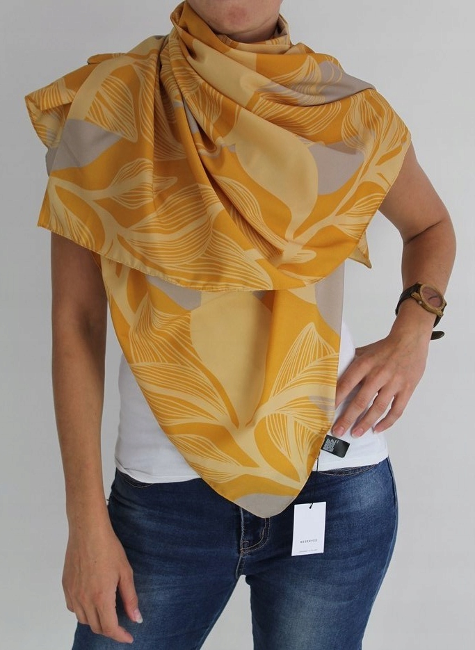Šatka - Shast vyhradený polyester šedý, žltý