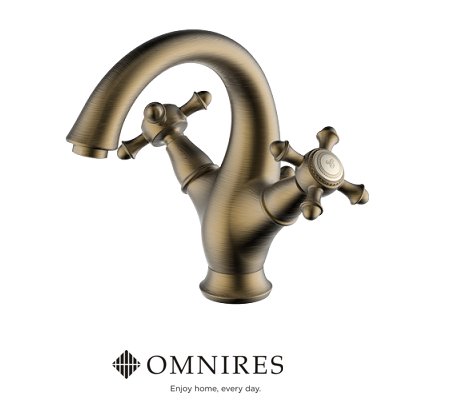 Retro washbasin batéria Omnires RE7210 BR