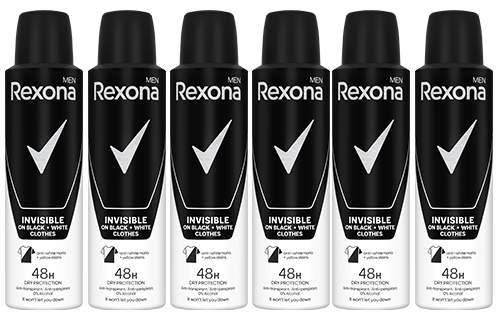 REXONA MEN 6x REXONA MEN Invisible Black&White Men AP 150ml