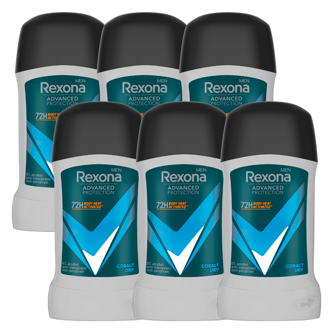 REXONA MEN Advanced Cobalt Dry antiperspirant stick 6x50ml