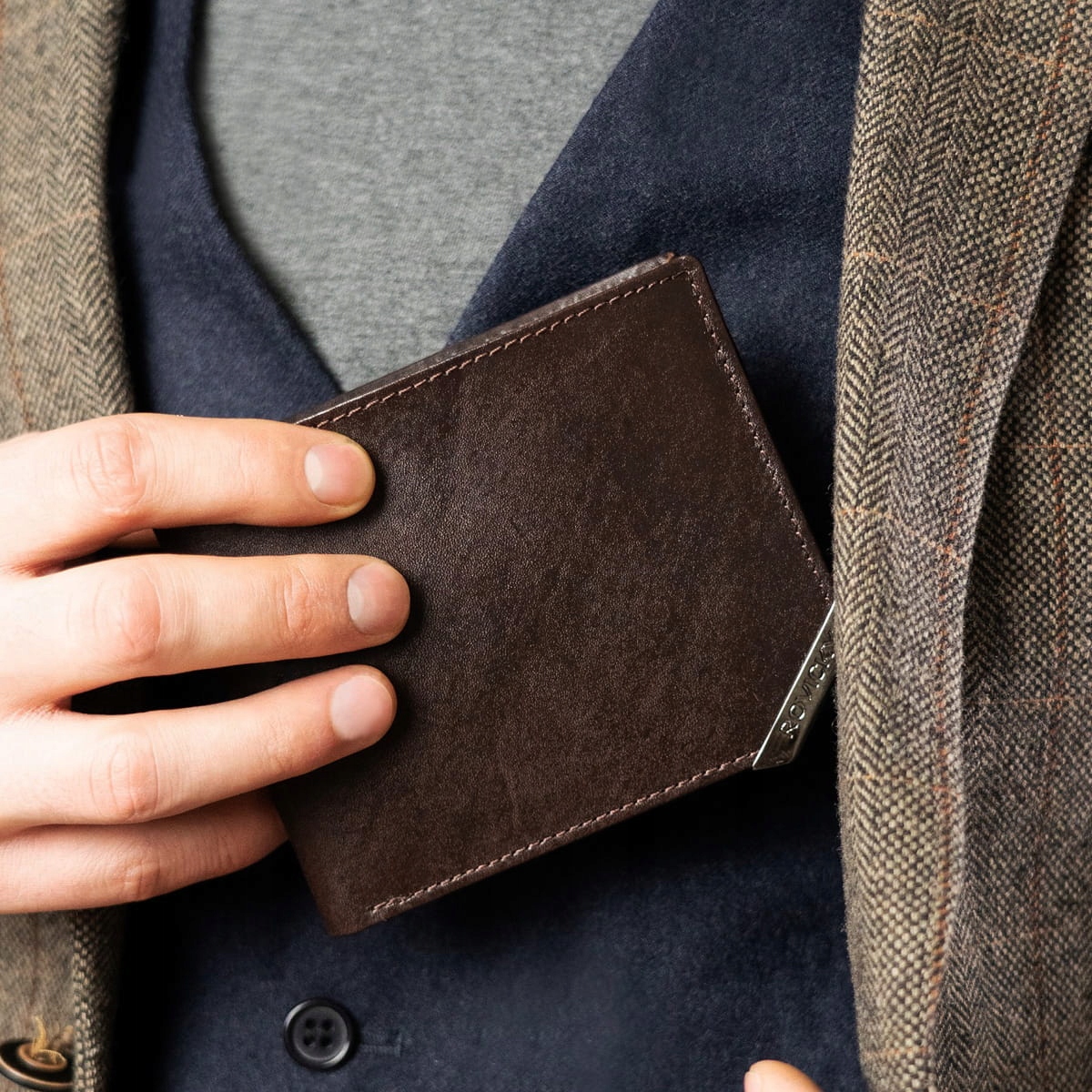 Peňaženka - Rovicky Portfólio Prírodná kožená koža Brown N993-RVTM-GN-6620 D. Men's Product