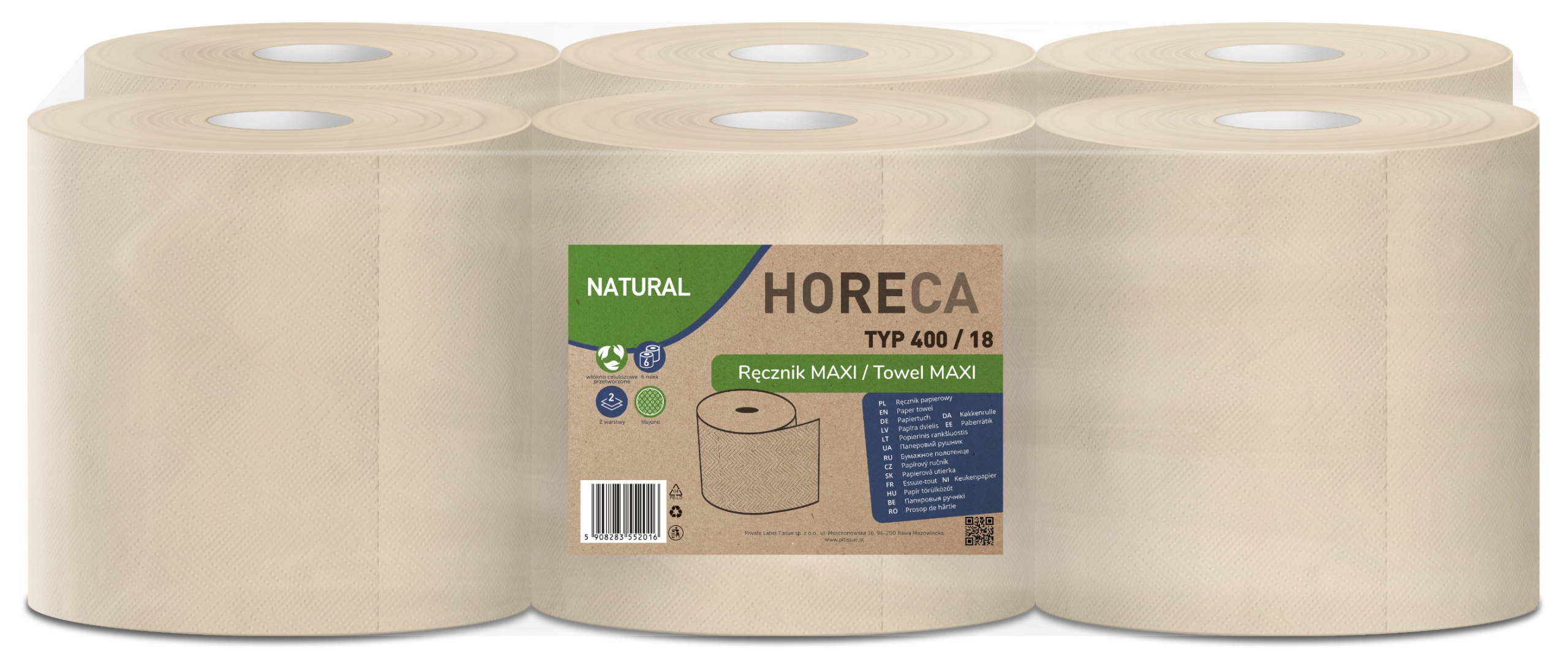 Papier odpadu z uteráka 2war. MAXI 80 MB 0,55 kg ECO 6 ks