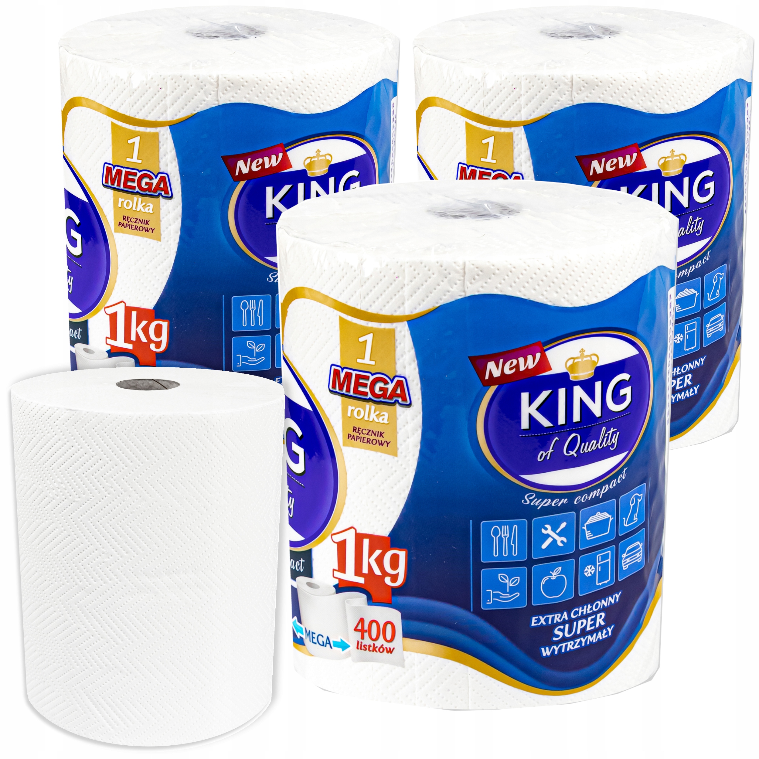 Papierový uterák King Mega Roll 100% celulóza x3