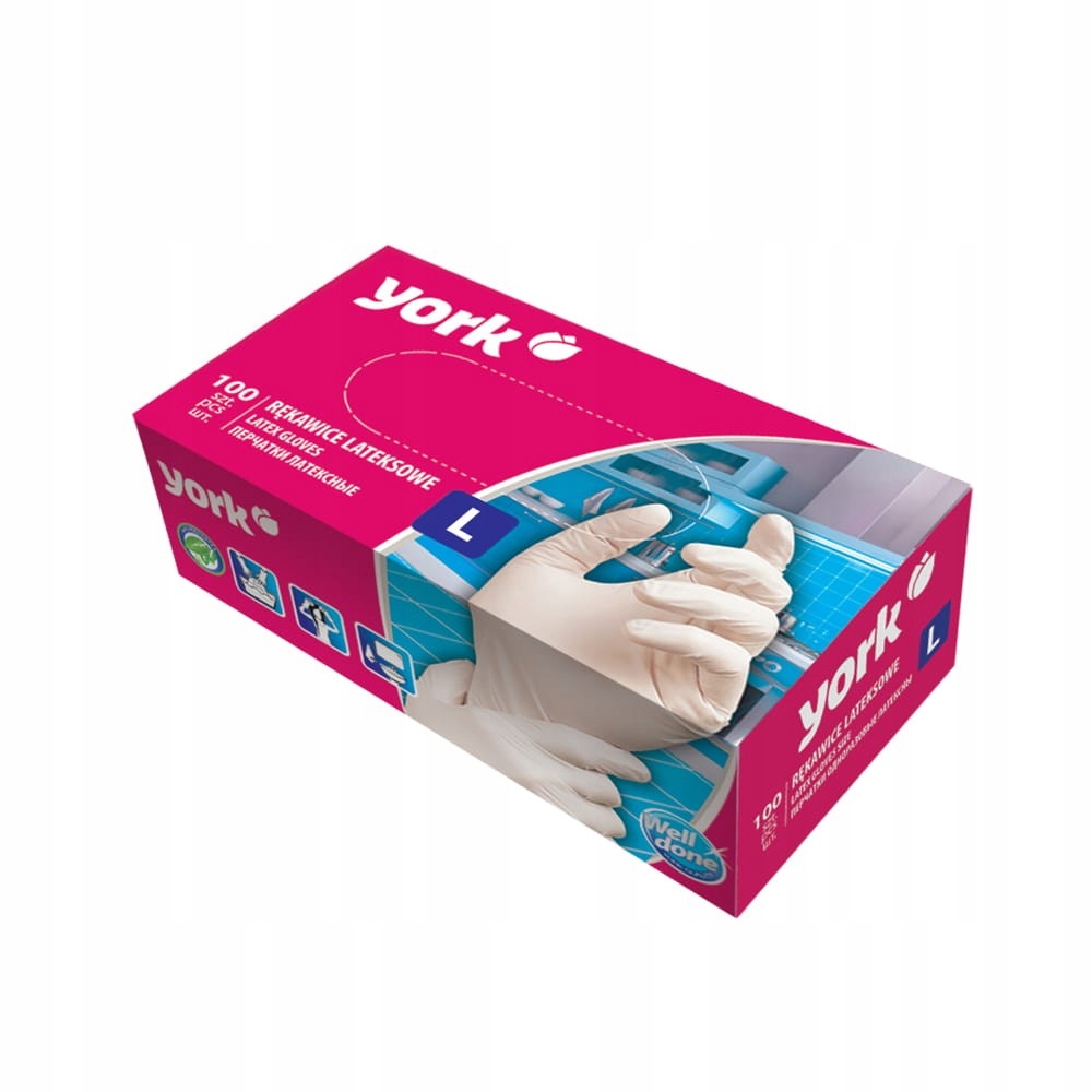 Rukavice latexové rukavice L 100 kusov York