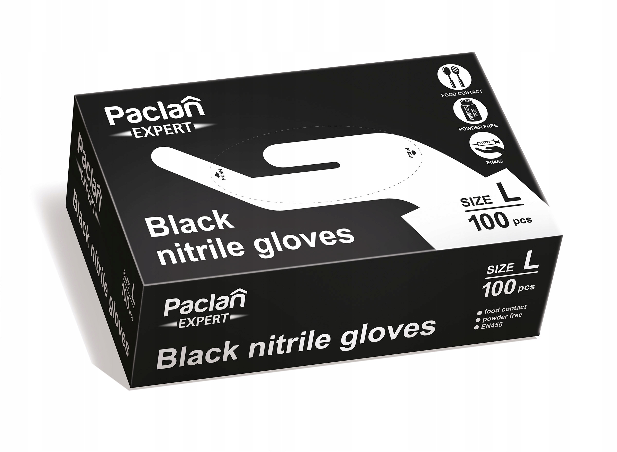 Nitrilové rukavice Black Paclan Expert L 100Sz