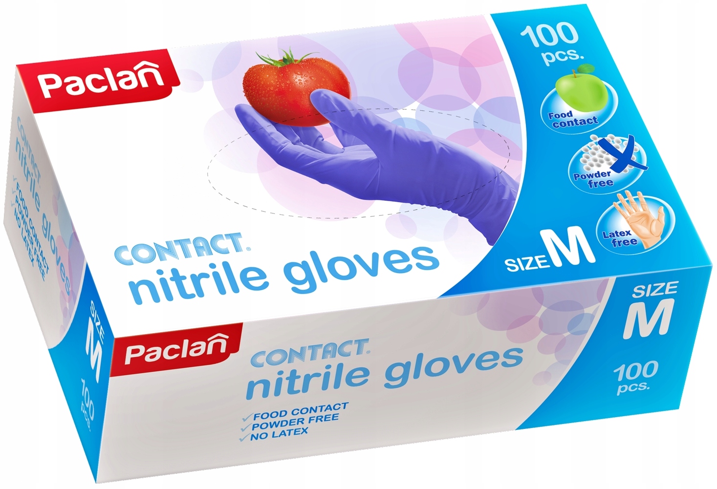 Nitril levanduľové rukavice paclan m 100 ks