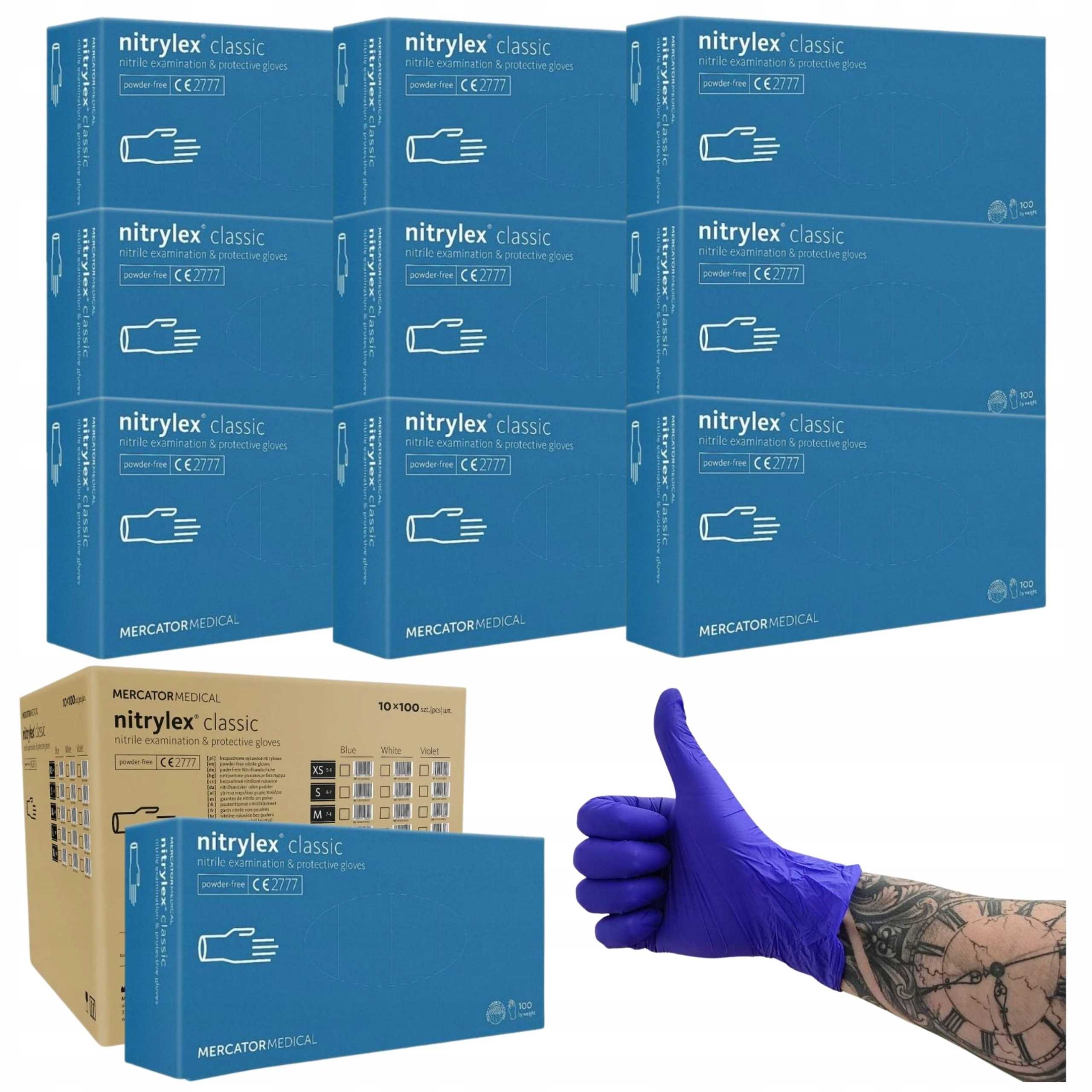 Nitrilové rukavice xl 10x 100 ks modré