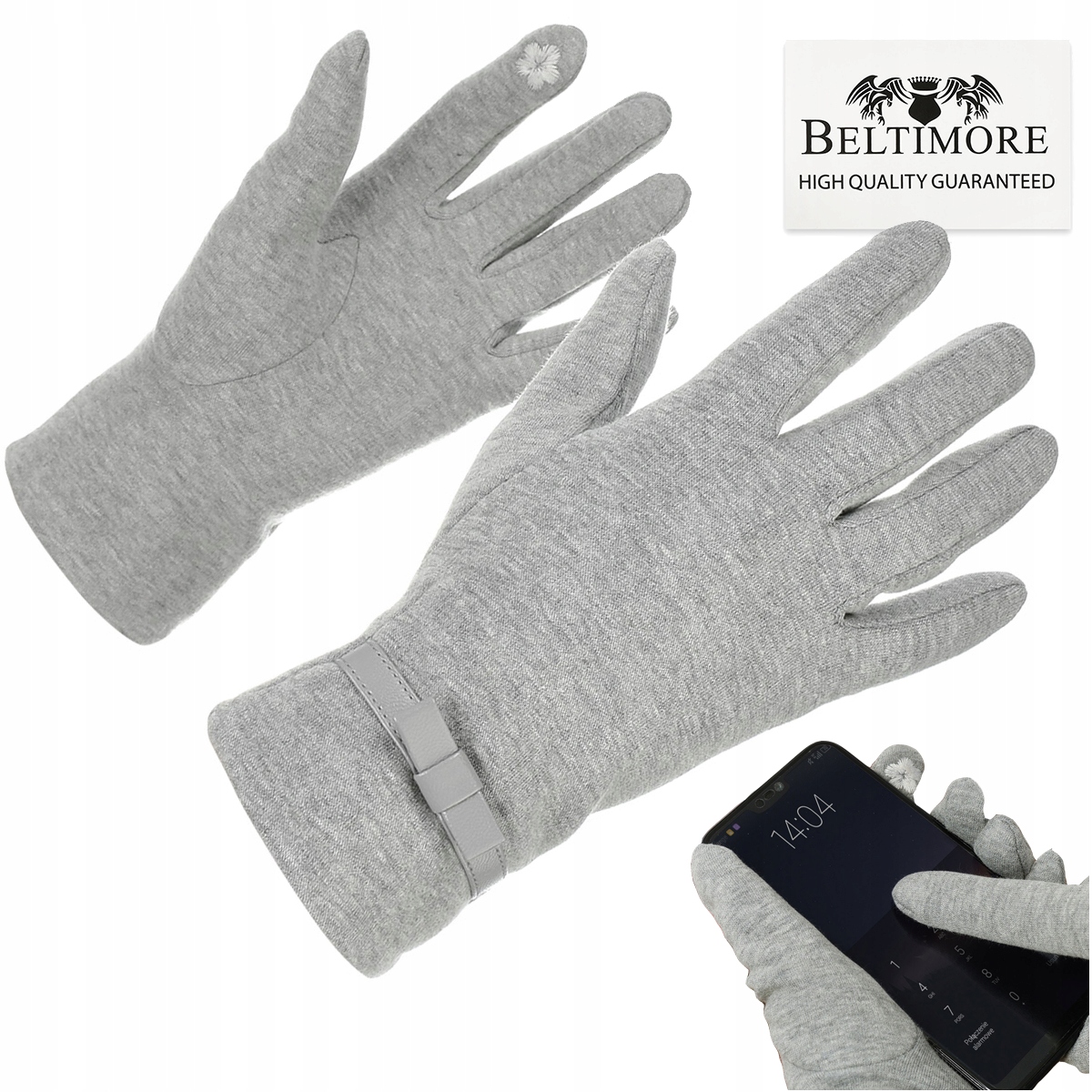 Rukavice - Päť -fantastické rukavice pre ženskú Beltimore Cotton Grey. Universal