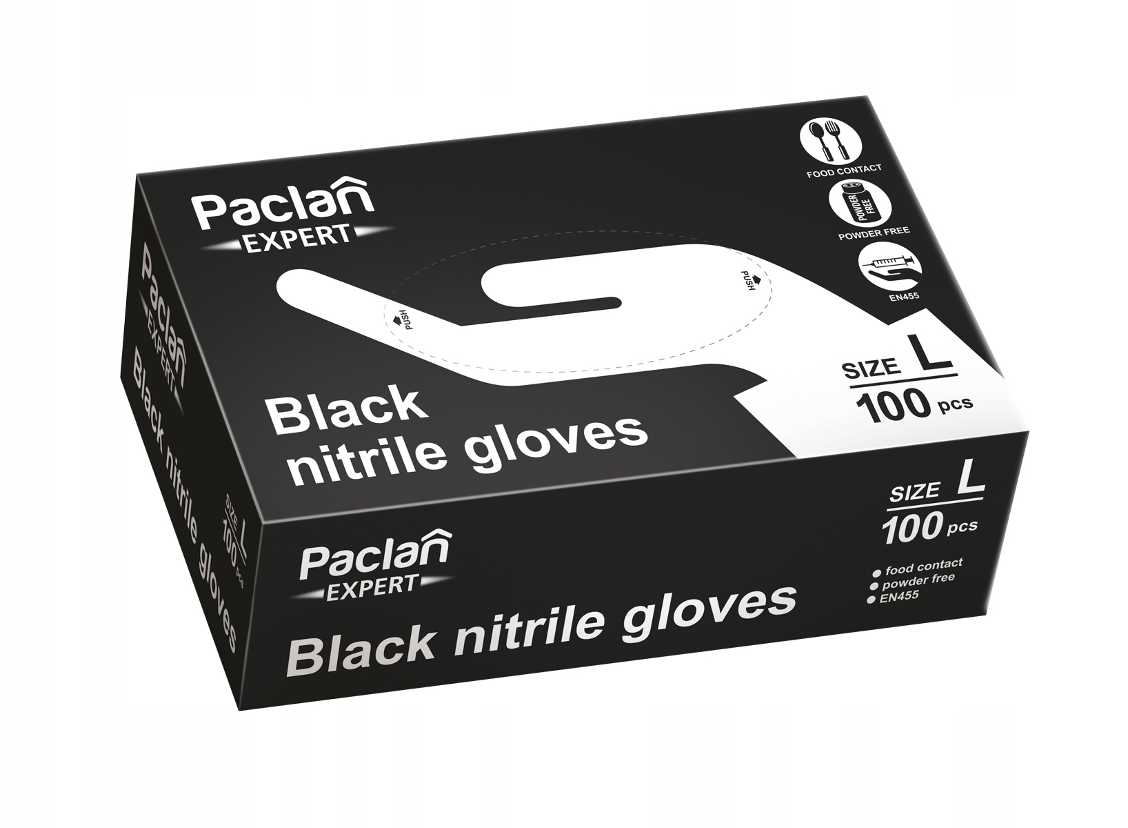 Čierne nitrilové rukavice veľkosť Paclan 100ks