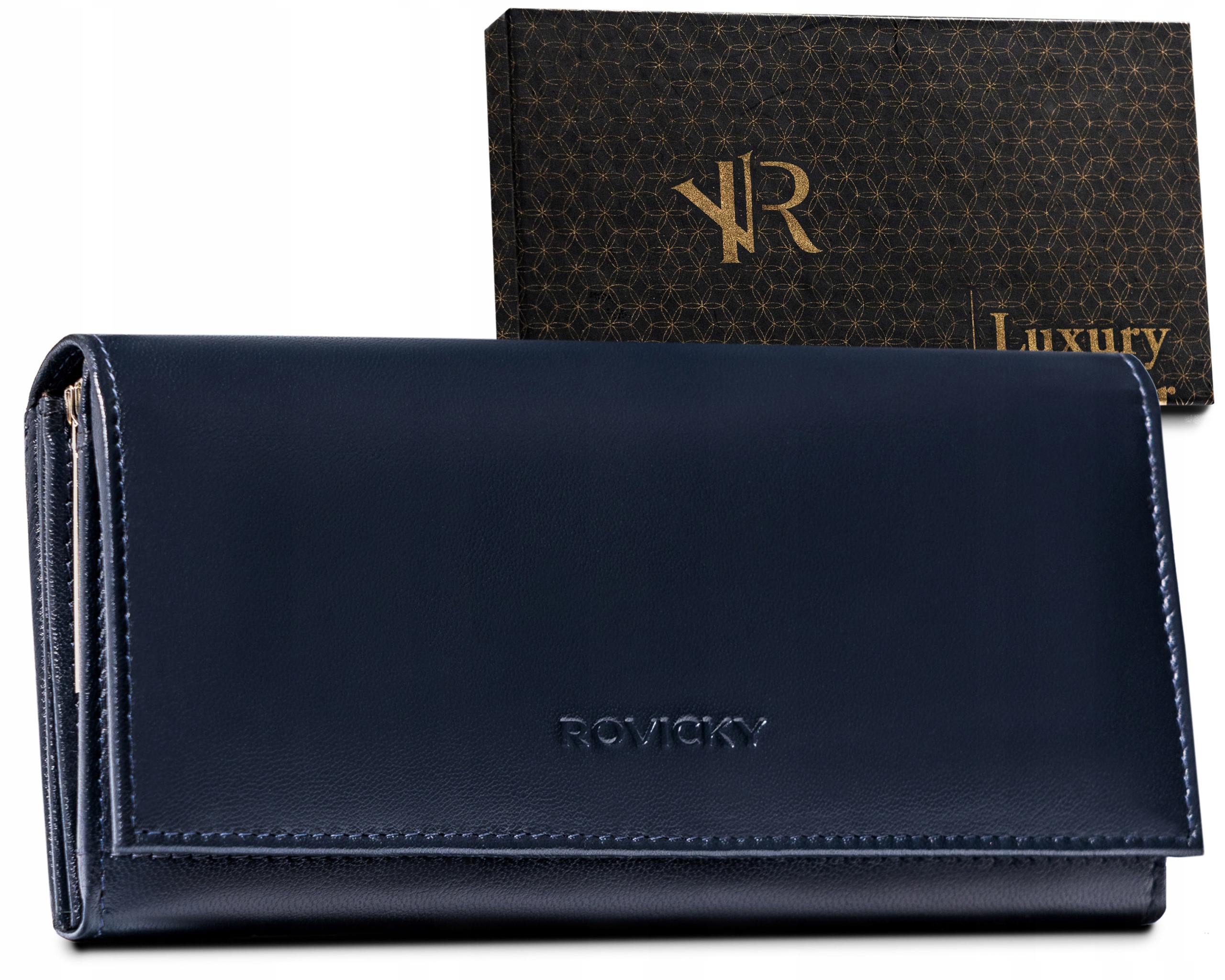 Peňaženka - Rovicky Peňaženka Prírodná kožená námornícka modrá R-RD-35-GCL Navy-Women's Product