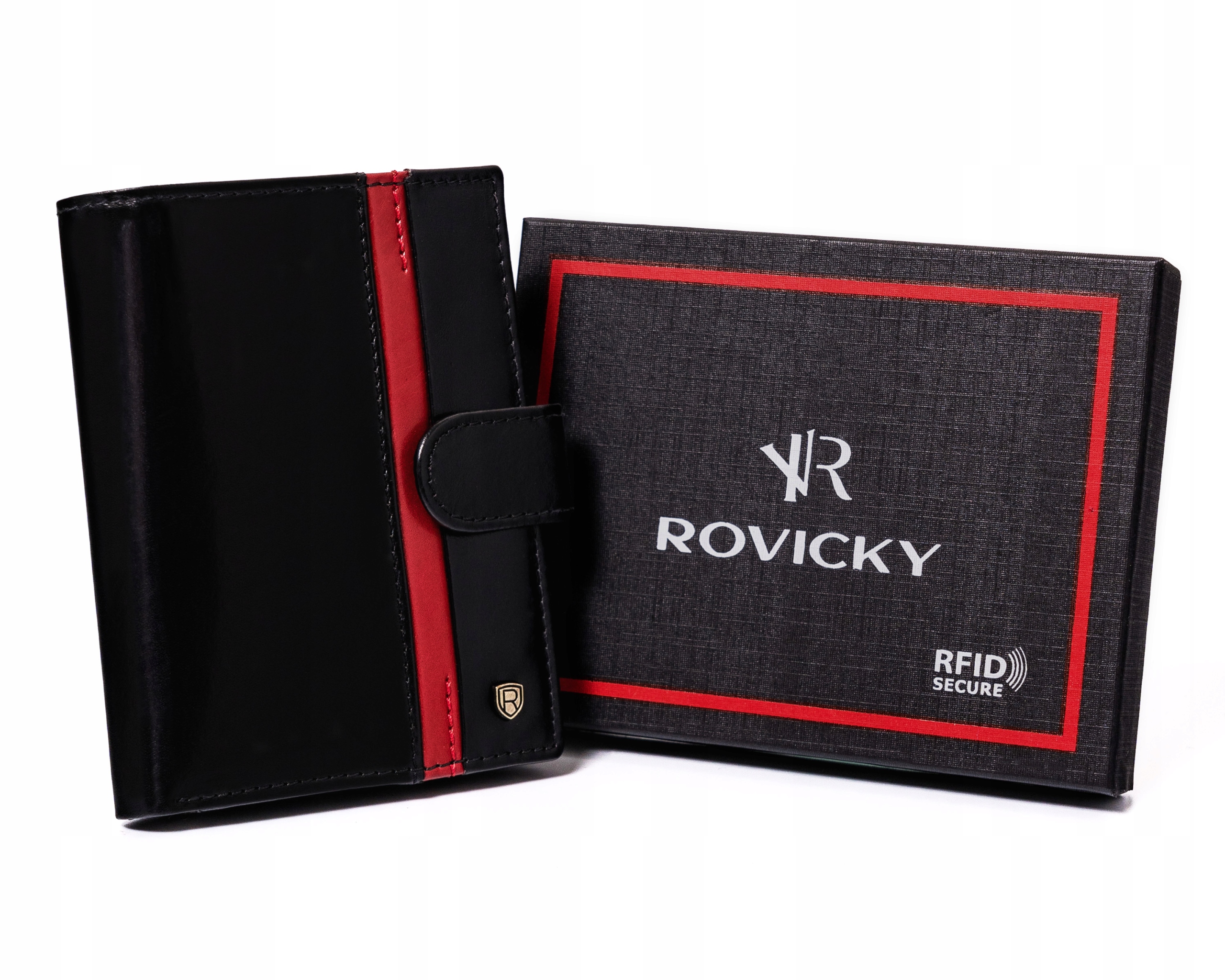 Peňaženka - Rovicky Peňaženka Prírodná koža Čierna, červená N575L-RVTP-3081 produkt Blac-Men