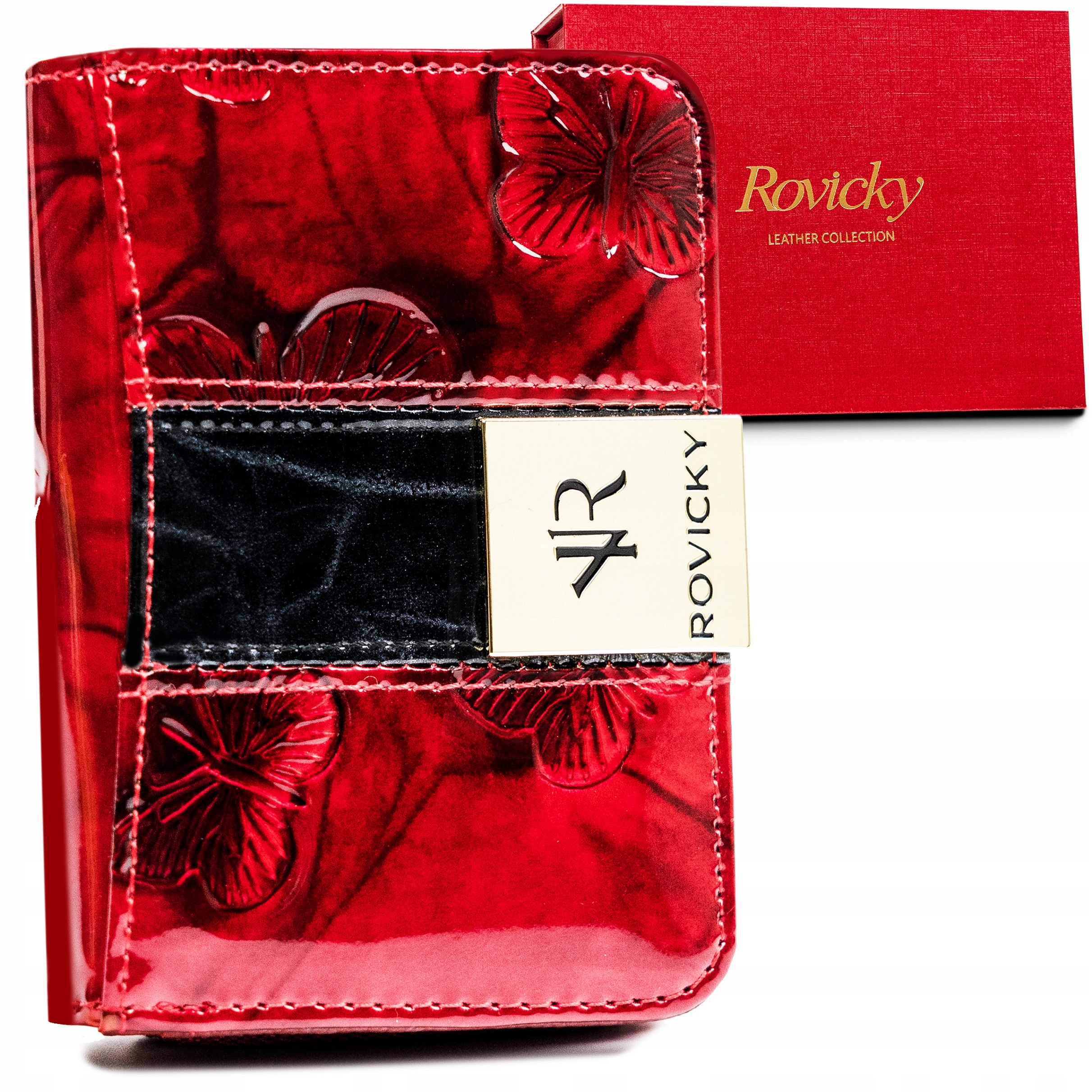 Peňaženka - Rovicky Portfólio Prírodná koža Čierna, červená R-5157-NBF-0271 R-B-Women's Product