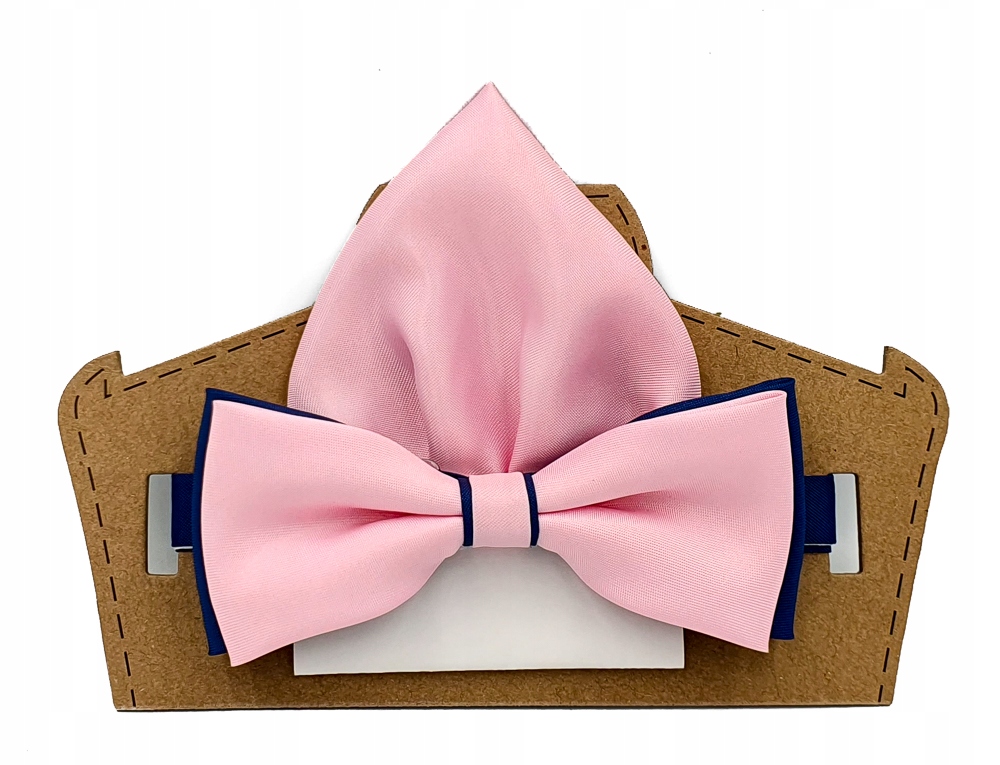 CGM Pink Navy Blue Bow kravata 17/64 Navy modrá, ružová