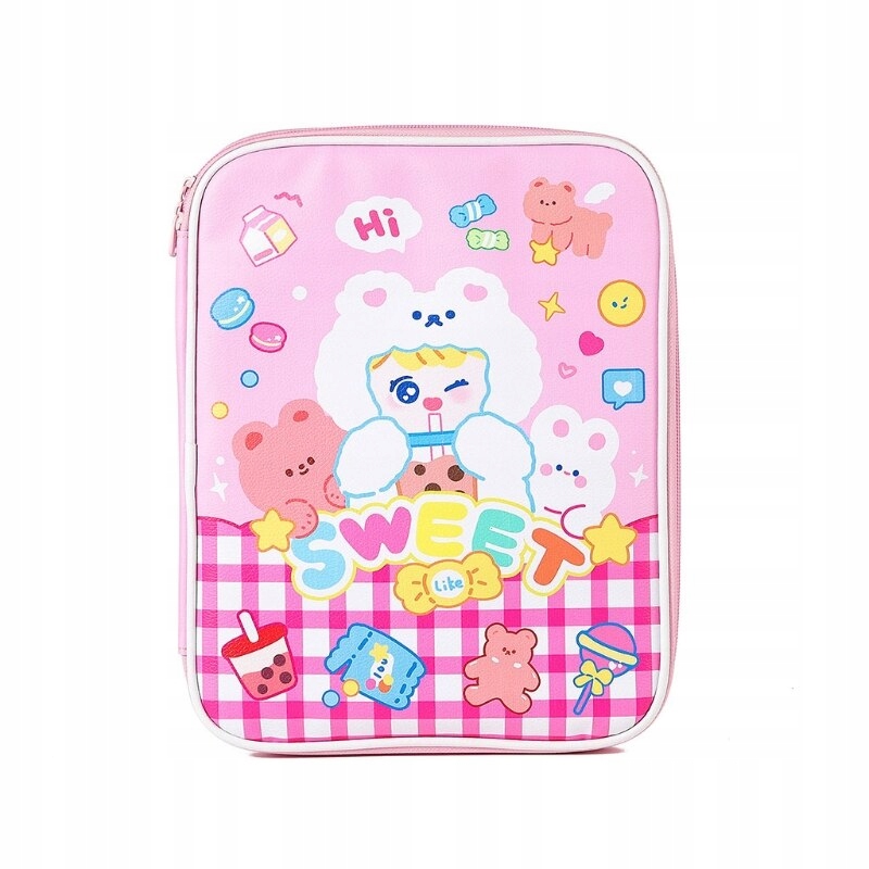 Pink kórejský v štýle karikatúra laptop faux koža