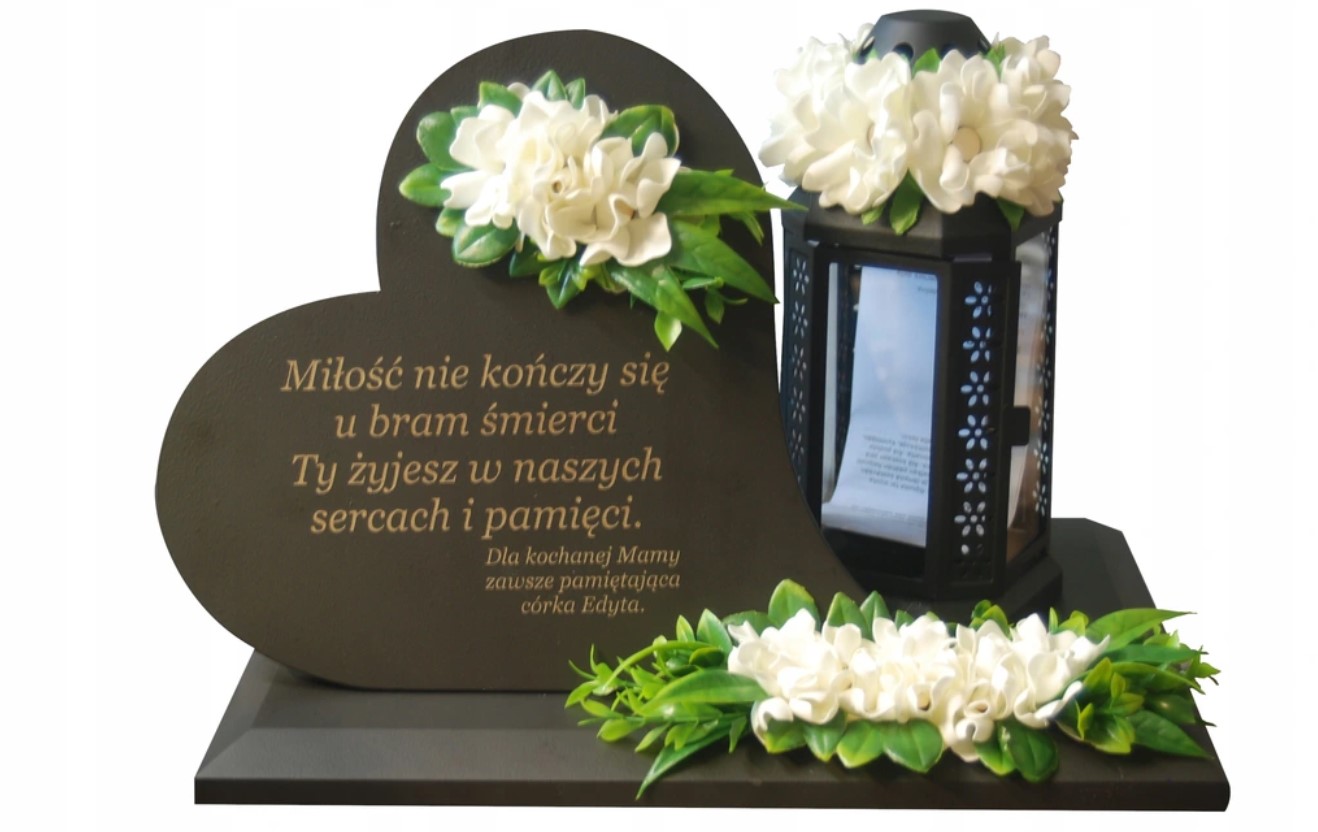 Podložka pod sviečku - Srdce pre hrobovú pamiatku čelenky na cintorín Lantern