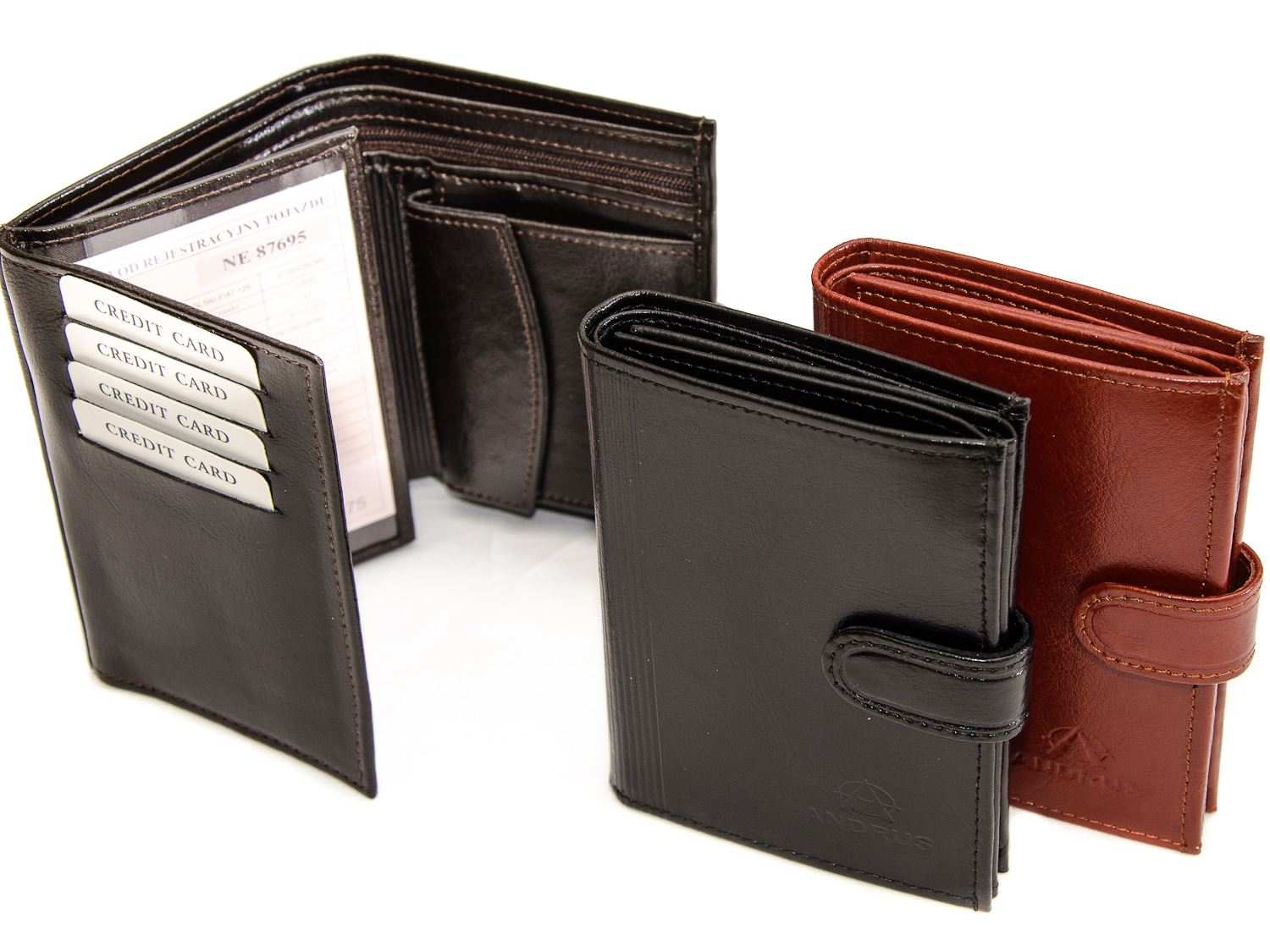 Peňaženka - Andrus Wallet Prírodné zrno koža hnedá, čierna, červená, námornícka modrá pánsky produkt