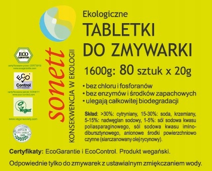 SESTETTE ECO tablety pre umývačku riadu 80 položiek Vegetárian