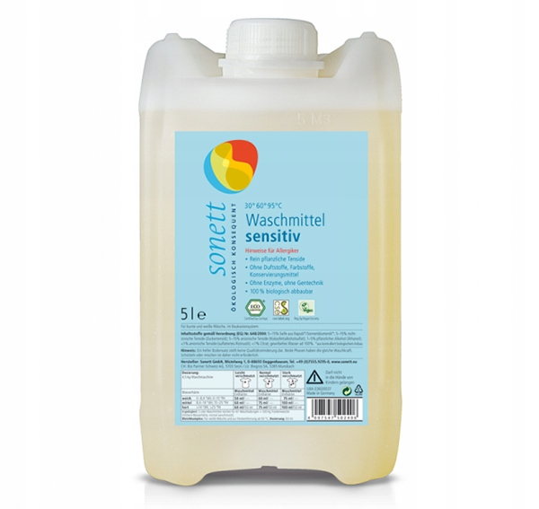 Prací gél - Sonett Ekologické umývanie kvapaliny Sensitiv - 5L
