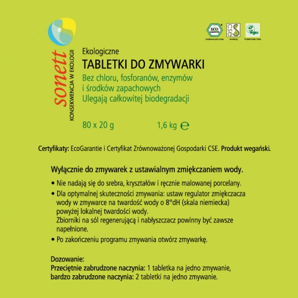 Tablety Sonett pre umývačku riadu 80 ks. 1,6 kg