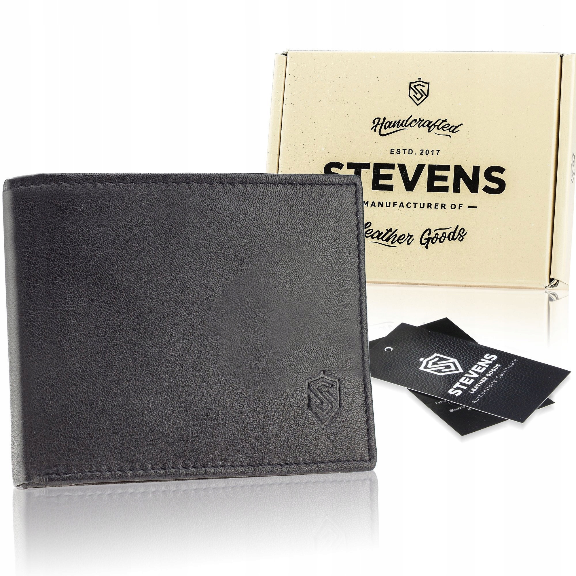 Peňaženka - Stevens Wallet Prírodná koža čierna klasika - pánsky produkt