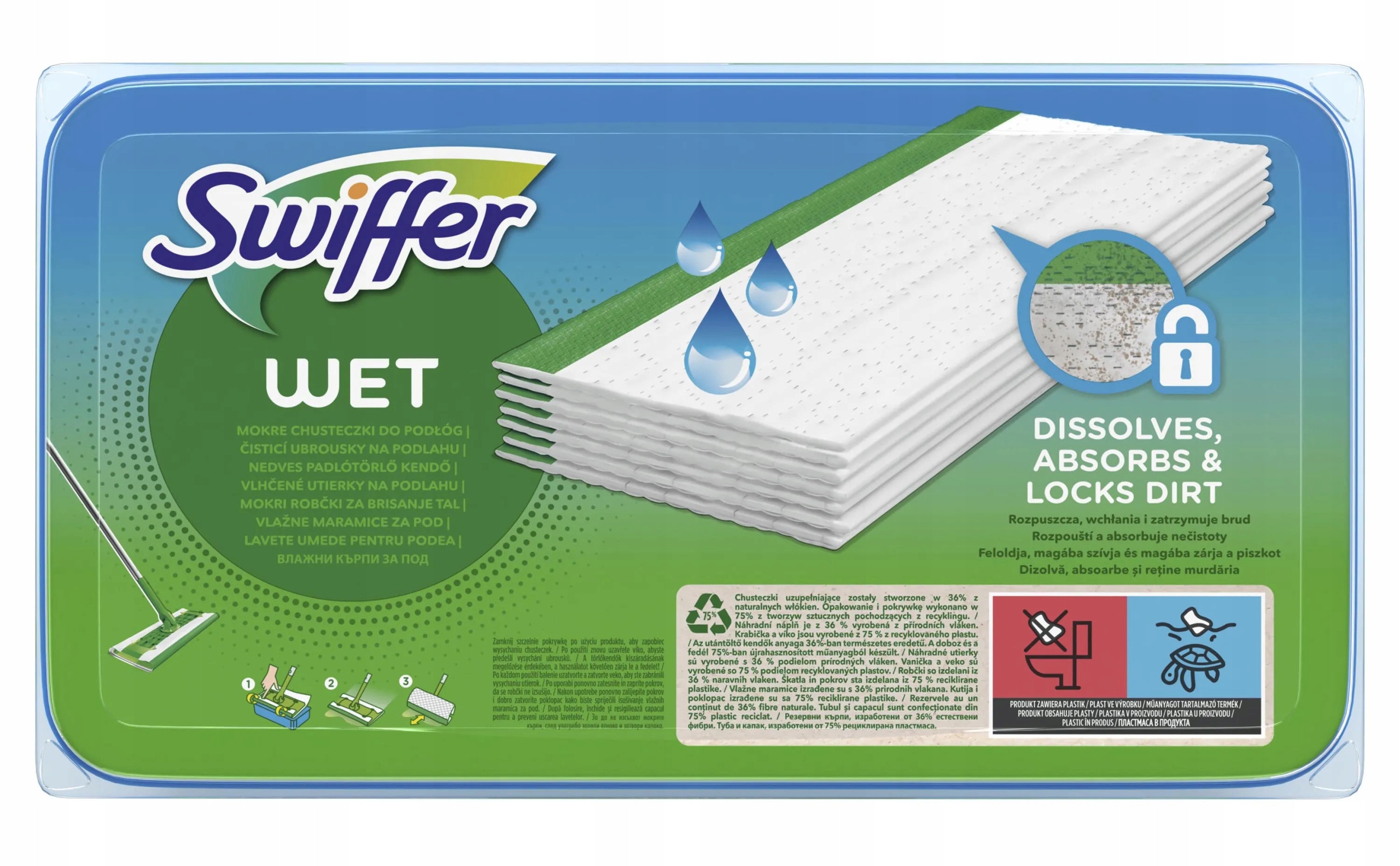 SWIFFER SWEPER VLHČENÉ PRACHOVÉ Utierky 20 ks