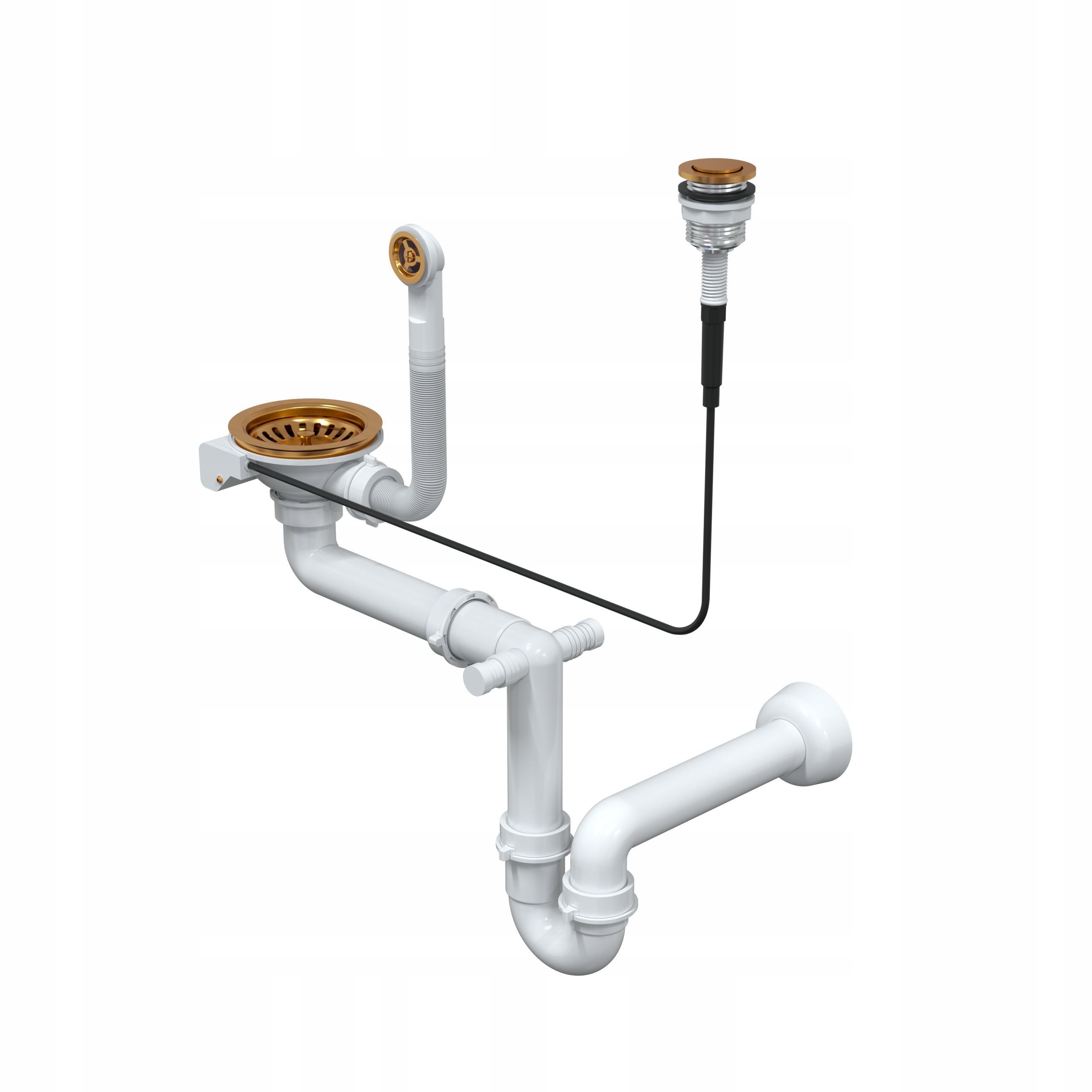 Kuchynská batéria - SIPHON MIEDRIDE DRAIN 3 1/2 GRANITE Safespace Button