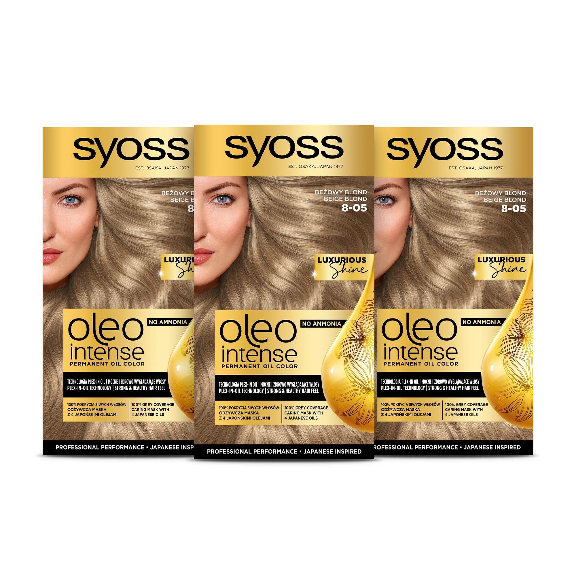 SYOSS Oleo Intense farba na vlasy 8-05 Béžovo blond 3 kusy